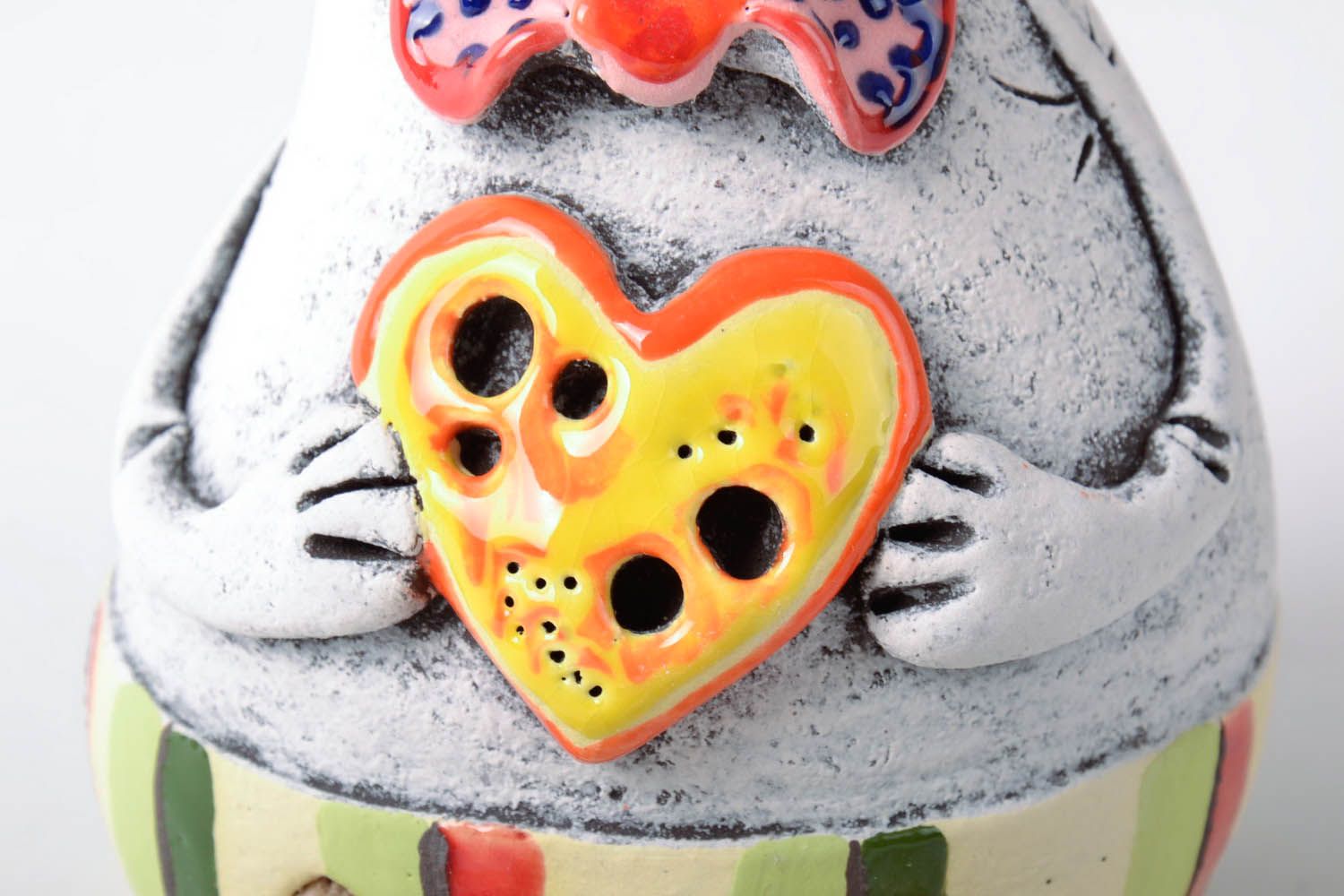Topo salvadanaio fatto a mano in ceramica dipinto a mano idea regalo  foto 2