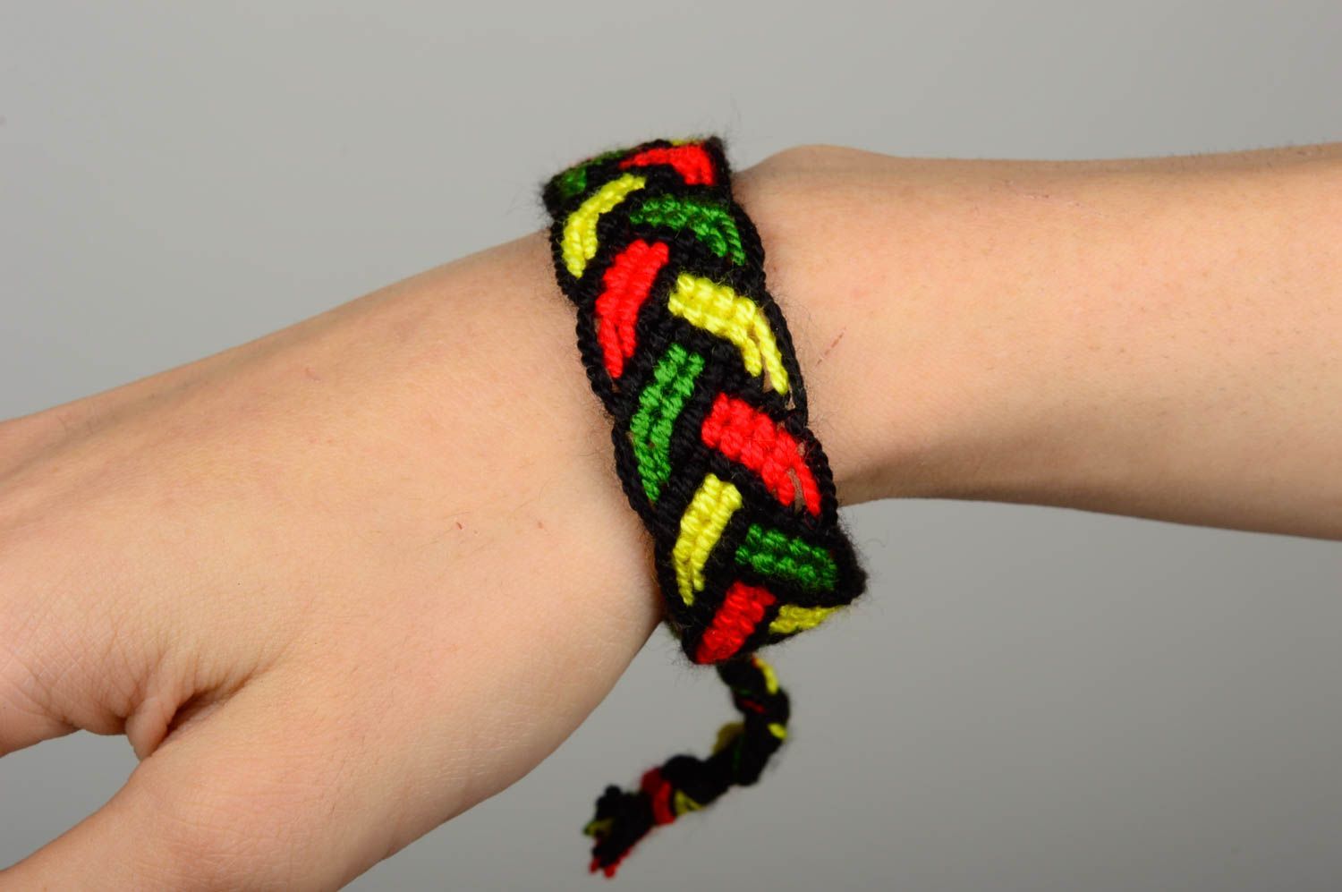 Bracelet textile Bijou fait main multicolore unisexe tressé Cadeau original photo 5