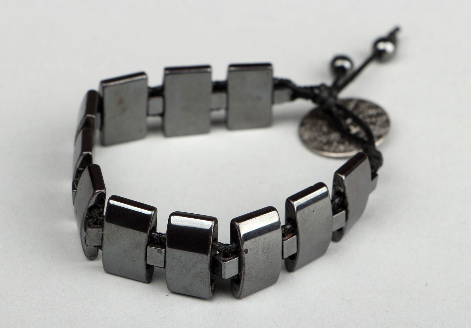 Bracelet with hematite beads photo 2