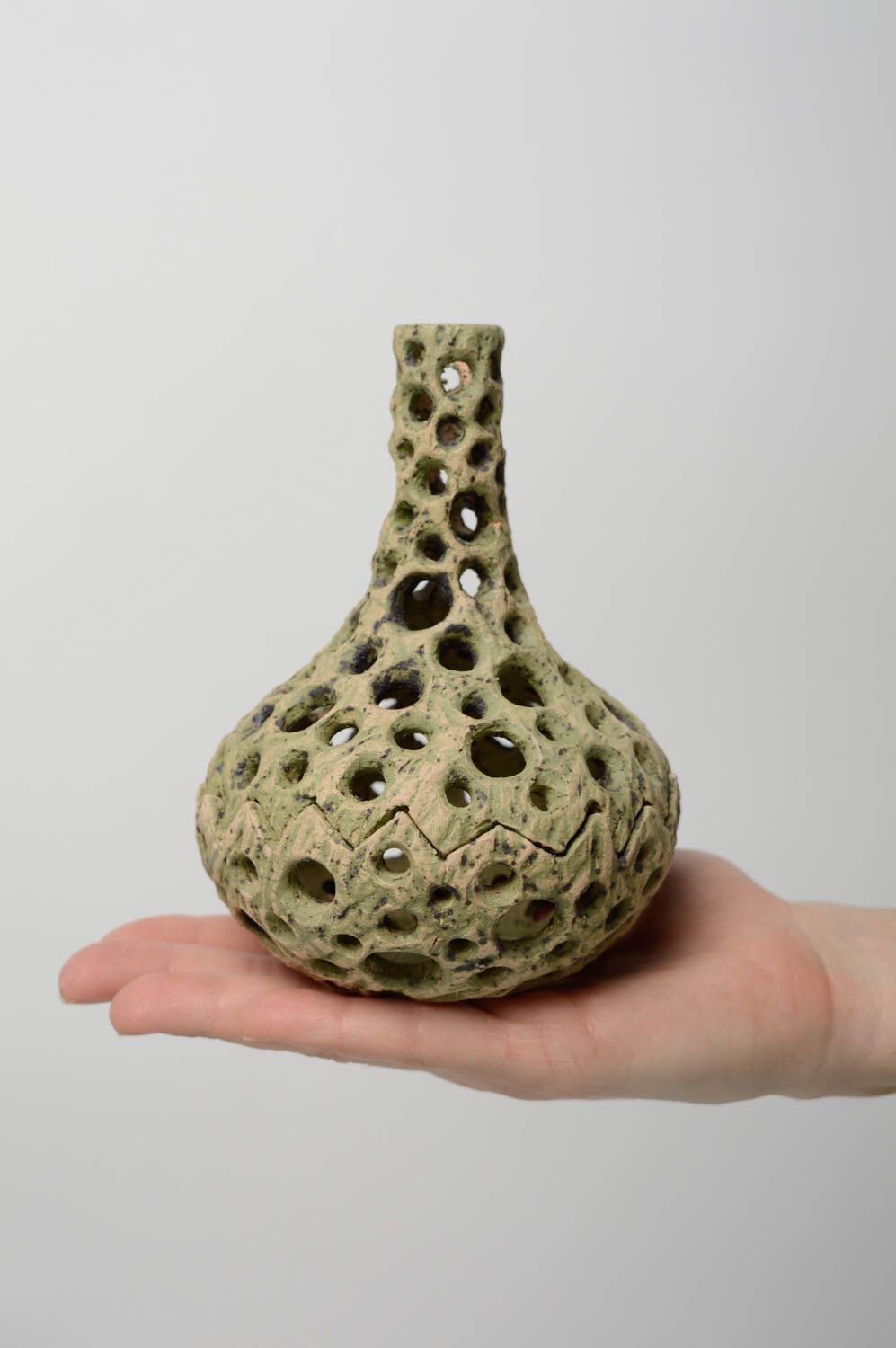 Ceramic candlestick in the shape of bottle photo 4