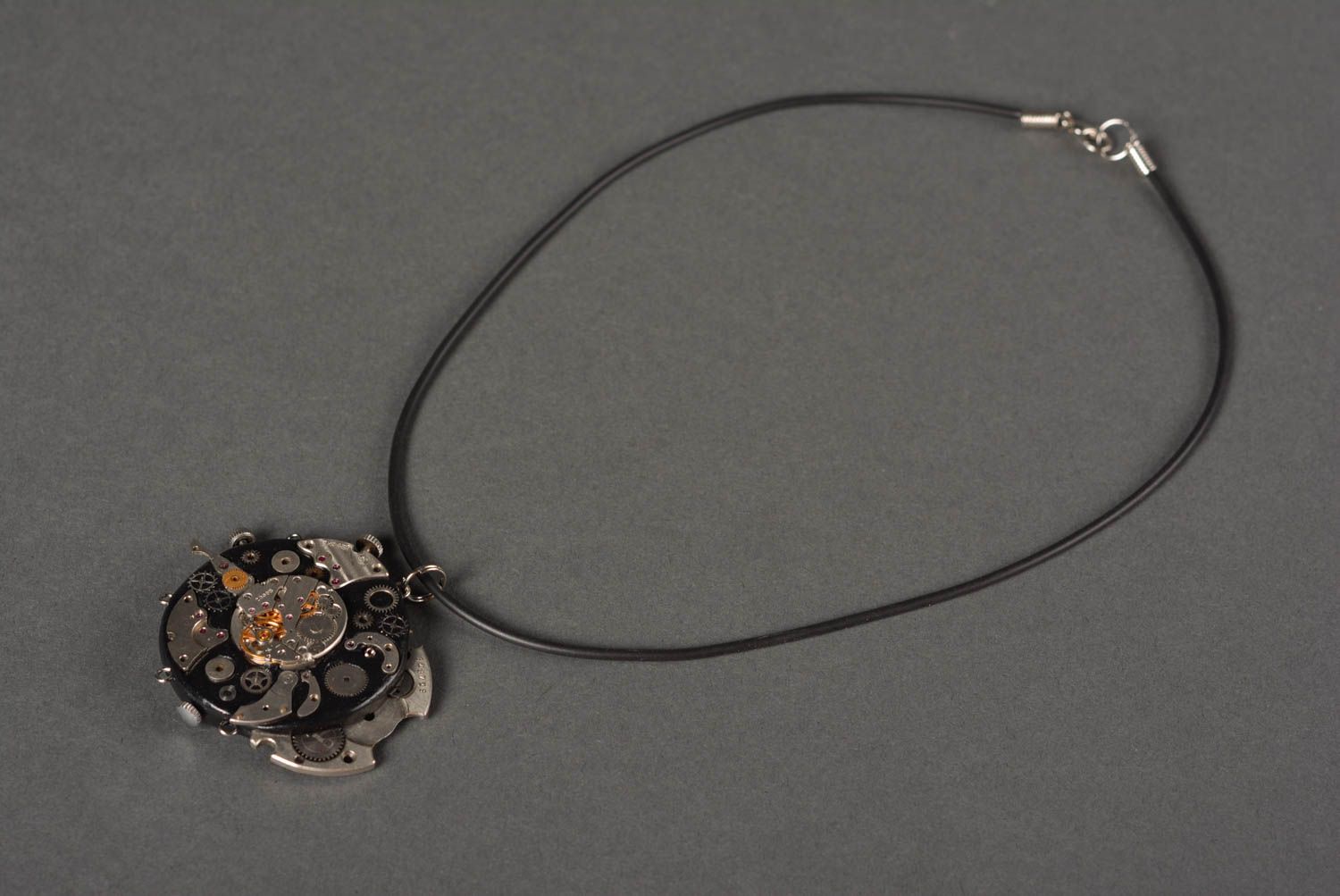 Unusual handmade metal pendant steampunk jewelry fashion neck accessories photo 4