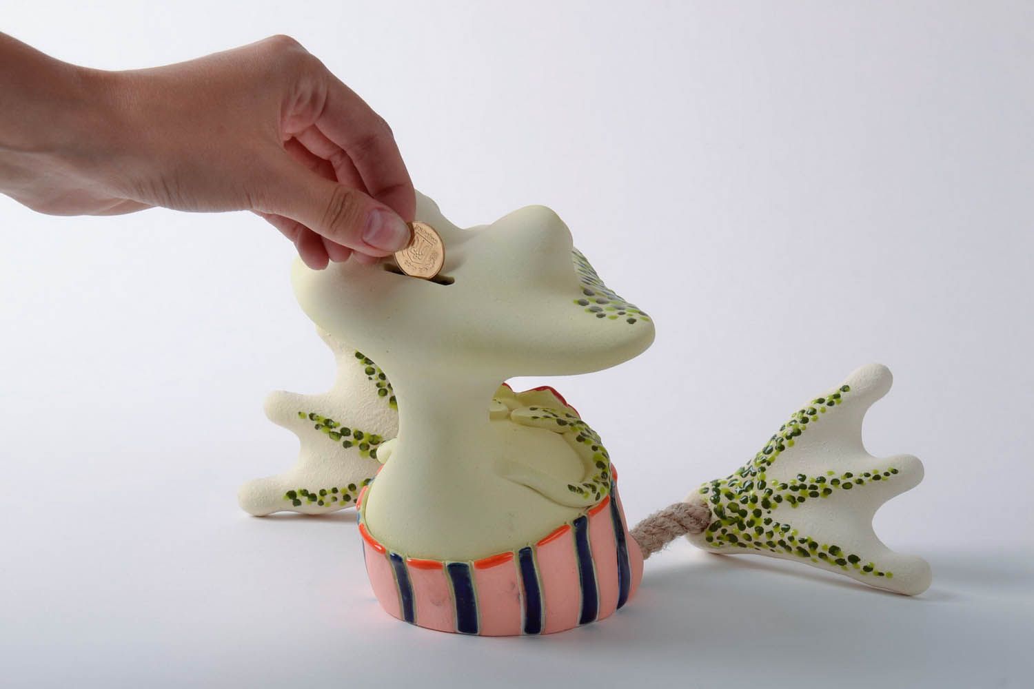 Handmade ceramic money box Frog photo 4