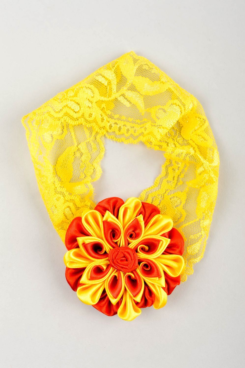 Повязка на голову ручной работы повязка для девочки детская повязка желтая фото 4