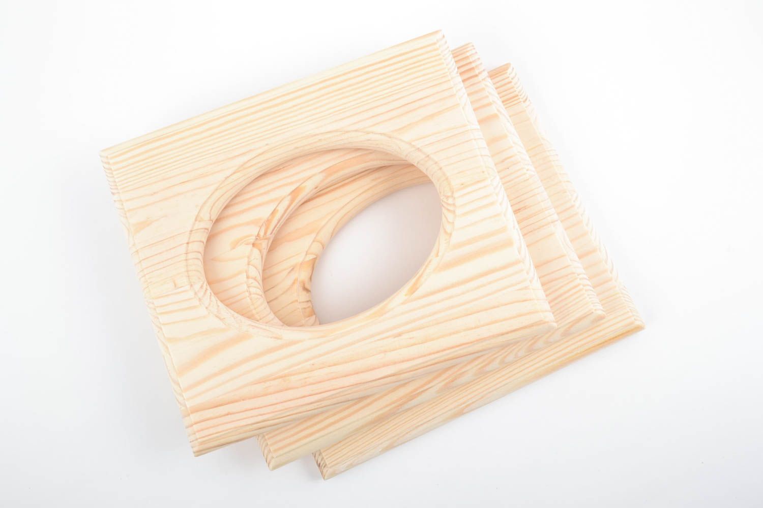 Piezas de madera para creatividad artesanales cuadradas de pino 3 artículos foto 2