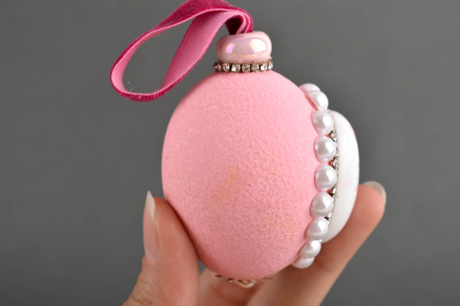 Handmade beautiful Easter egg unusual present beautiful interior decoration photo 3