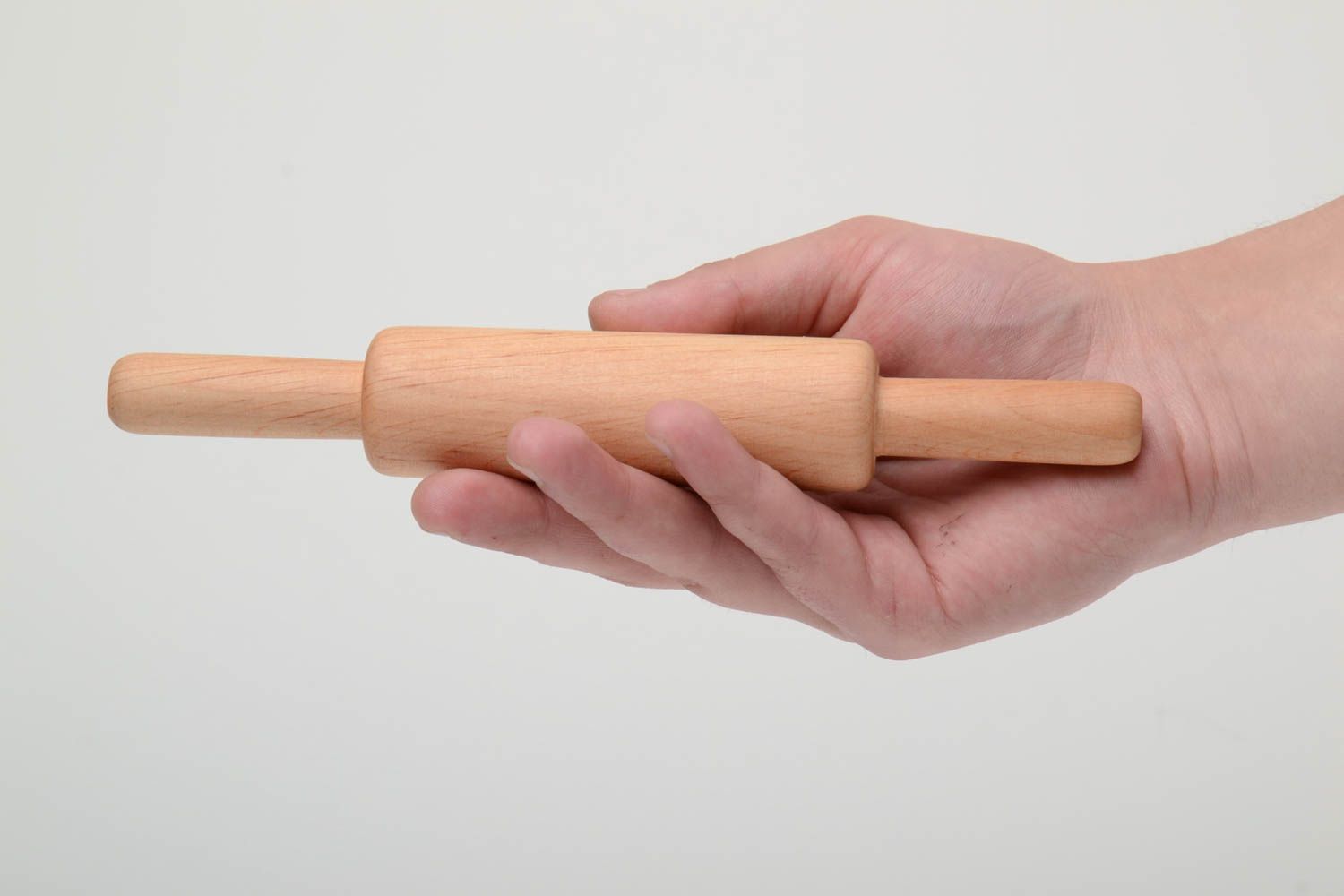 Handmade small natural alder wood rolling pin for kitchen decoration photo 5