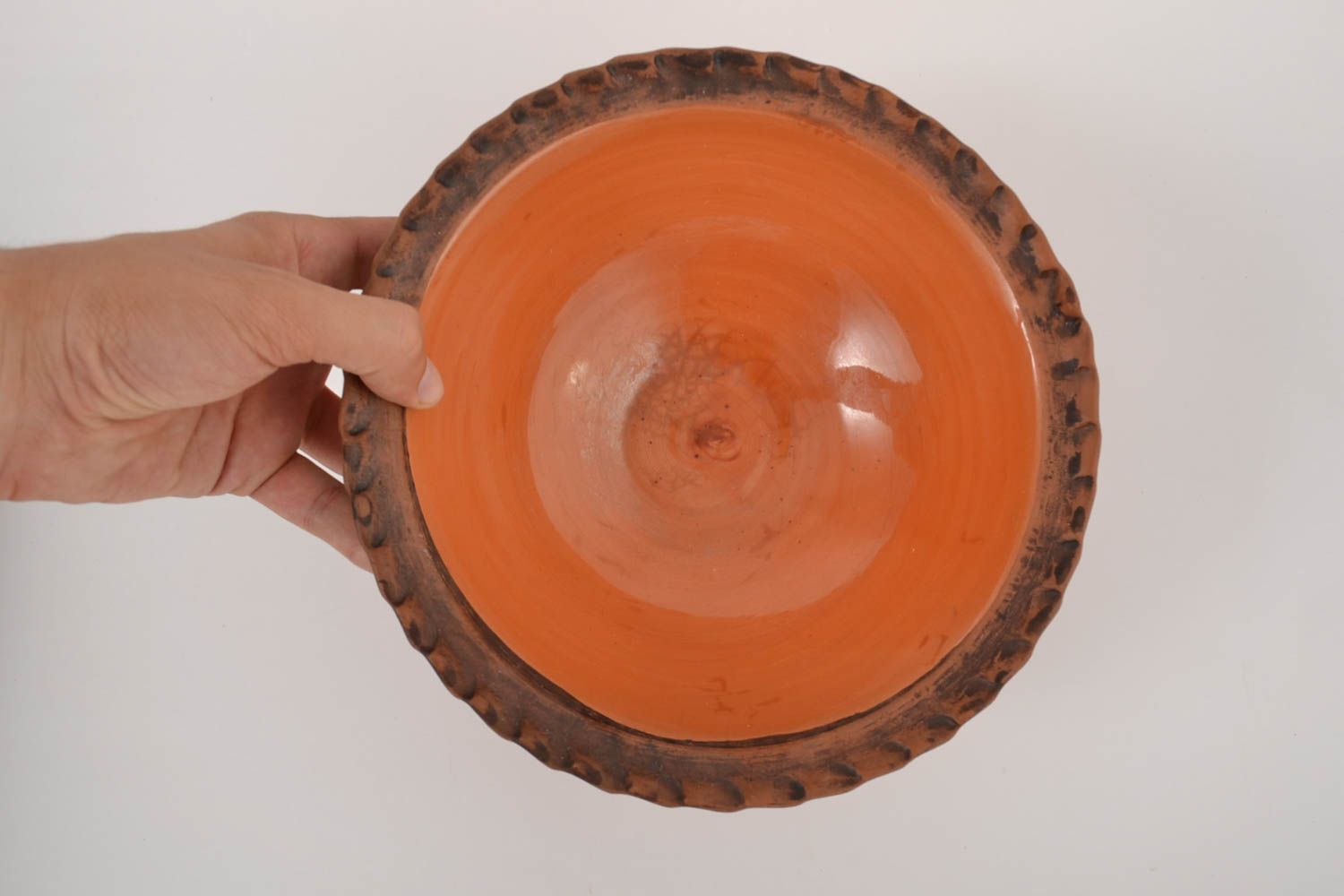 Глиняная тарелка ручной работы керамическая посуда для духовки глубокая тарелка фото 7