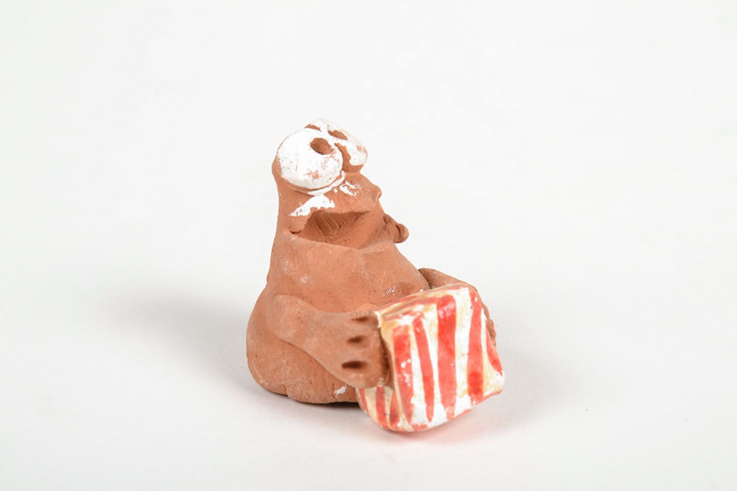 Handmade Keramik Deko Figur aus Ton Tier Statue Frosch mit Geschenk originell foto 2