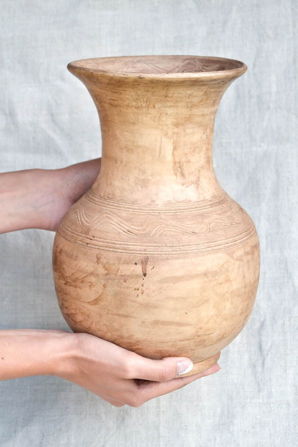 White clay large vase pitcher 150 oz for décor 4 lb photo 2