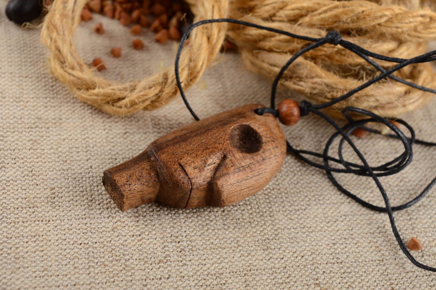Unusual handmade wooden pendant neck pendant wood craft costume jewelry photo 1
