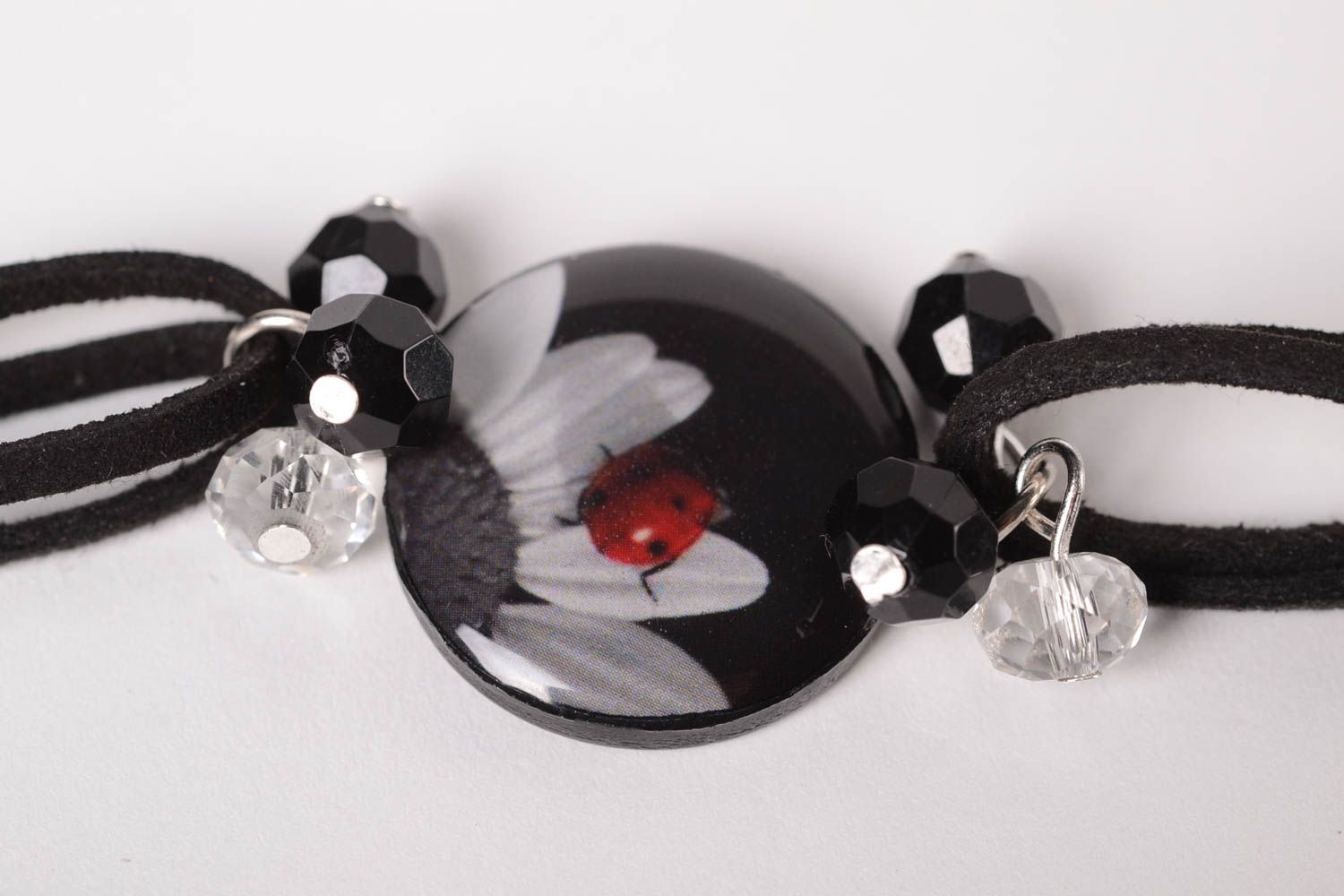 Handmade decoupage bracelet trendy jewels designer gift fashionable accessory photo 1
