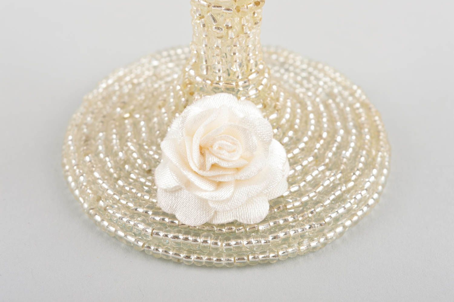 Copa de cristal hecha a mano con flor clara detalle de boda regalo original foto 4