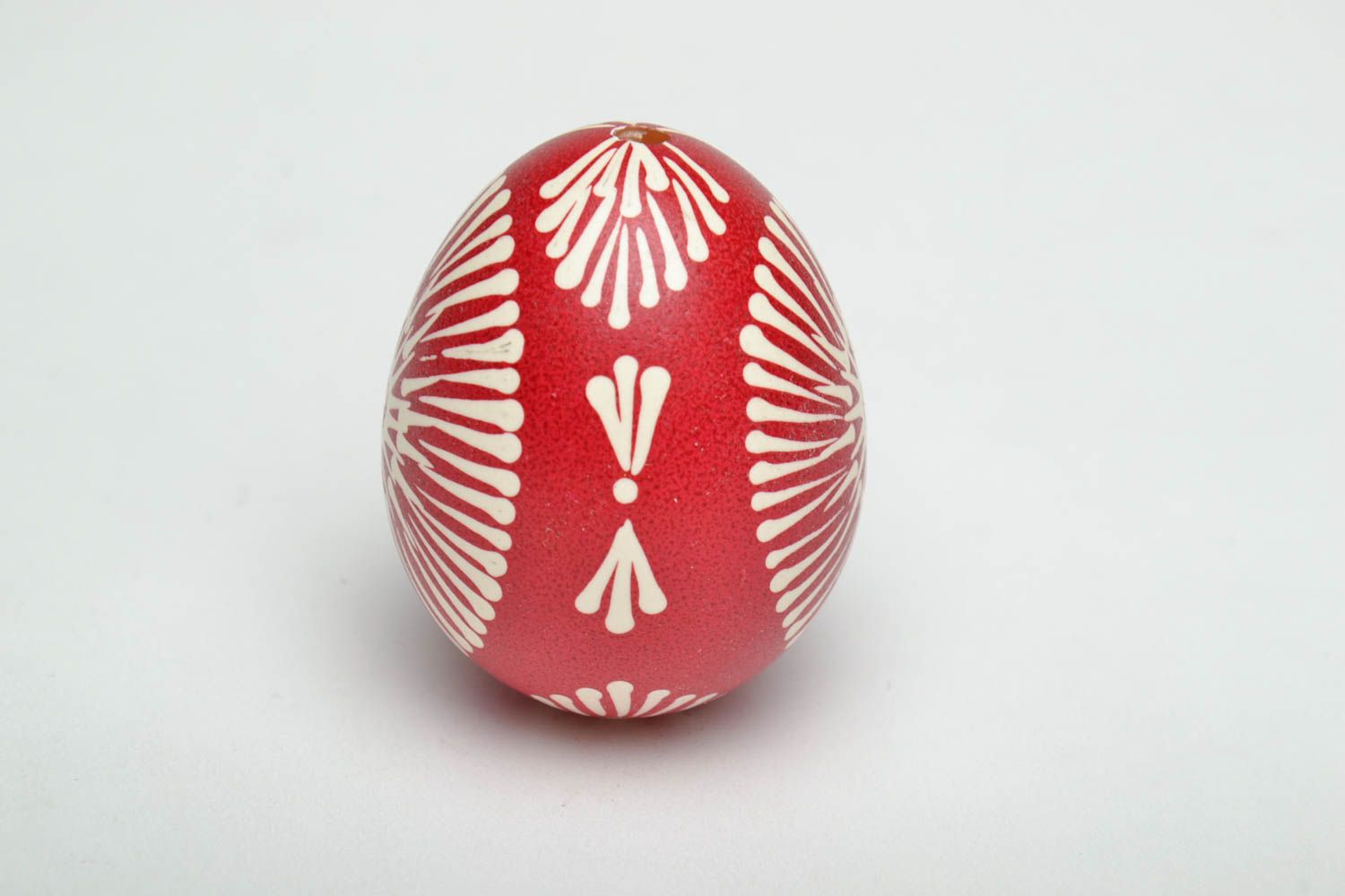 Unusual painted chicken Easter egg with ornament photo 3