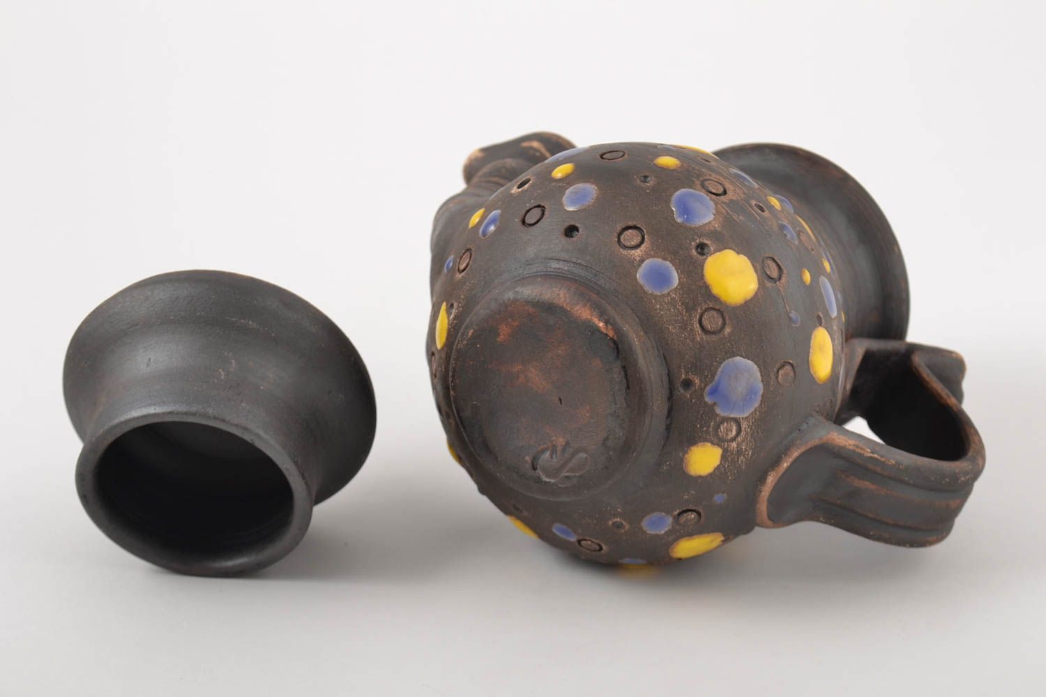 Beautiful handmade ceramic teapot pottery works kitchen supplies gift ideas photo 4