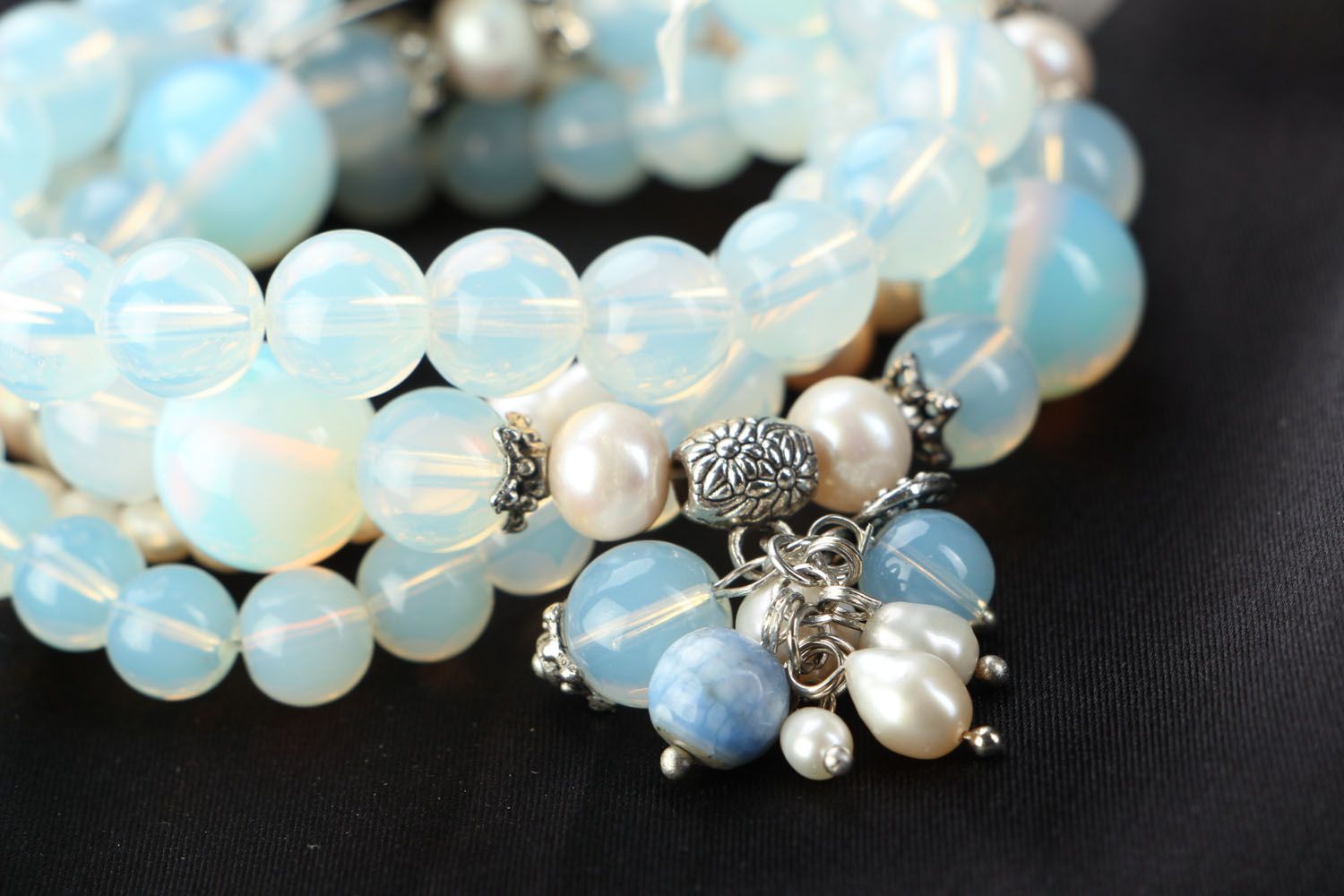 Bracciali di perle fatti a mano braccialetti originali da polso per donna foto 2