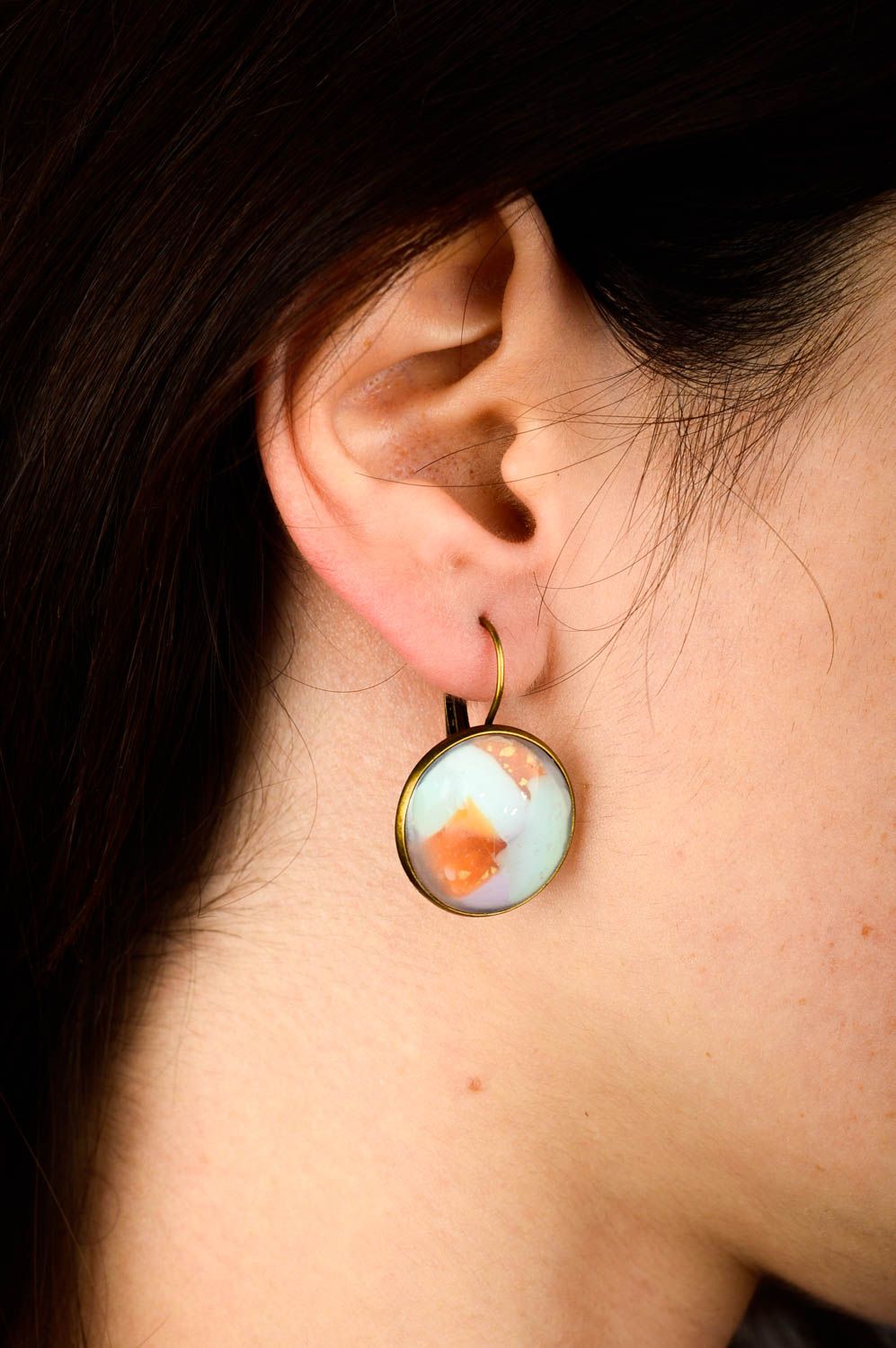 Polymer clay dangling earrings homemade jewelry fashion earrings gifts for women photo 2