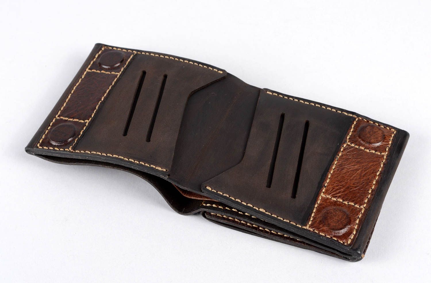 Мужское портмоне хэнд мейд кожаный кошелек очень удобный аксессуар для мужчин фото 3