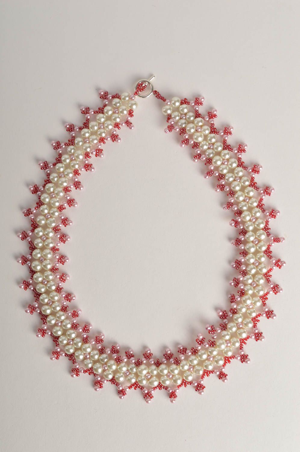 Handmade beaded necklace unusual elegant evening necklace stylish jewelry photo 3