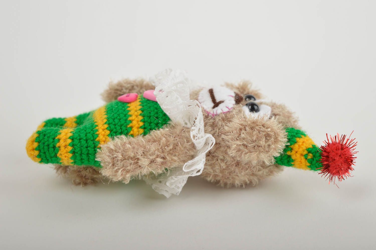 Handmade Stoff Spielzeug Häkel Kuscheltier Geschenk für Kinder Affe bunt foto 4