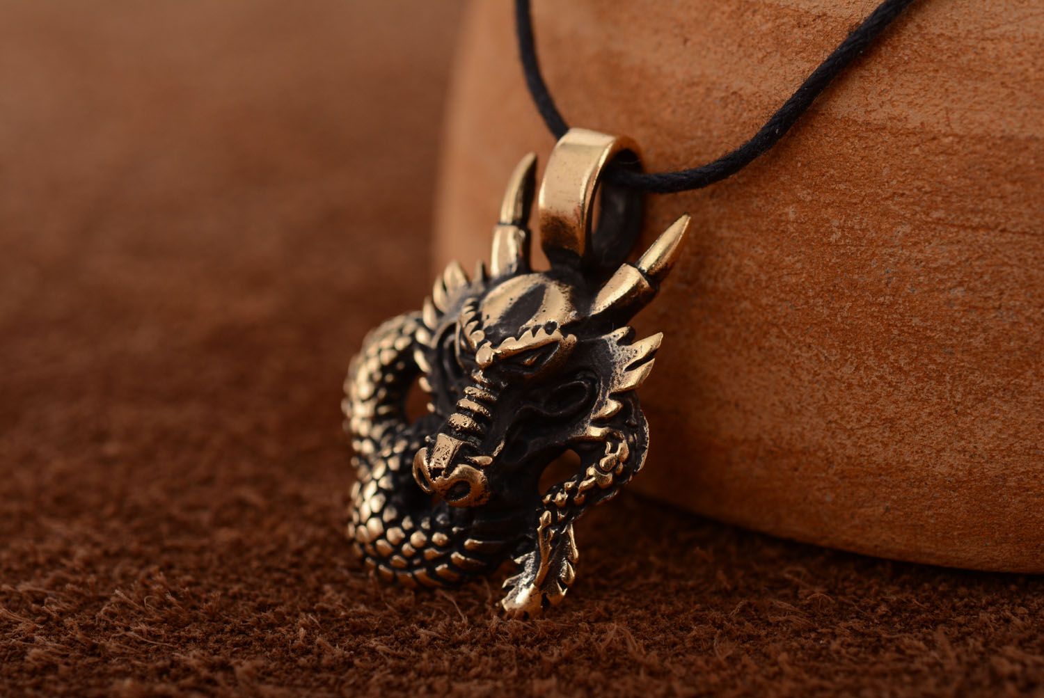 Homemade bronze pendant Dragon photo 1