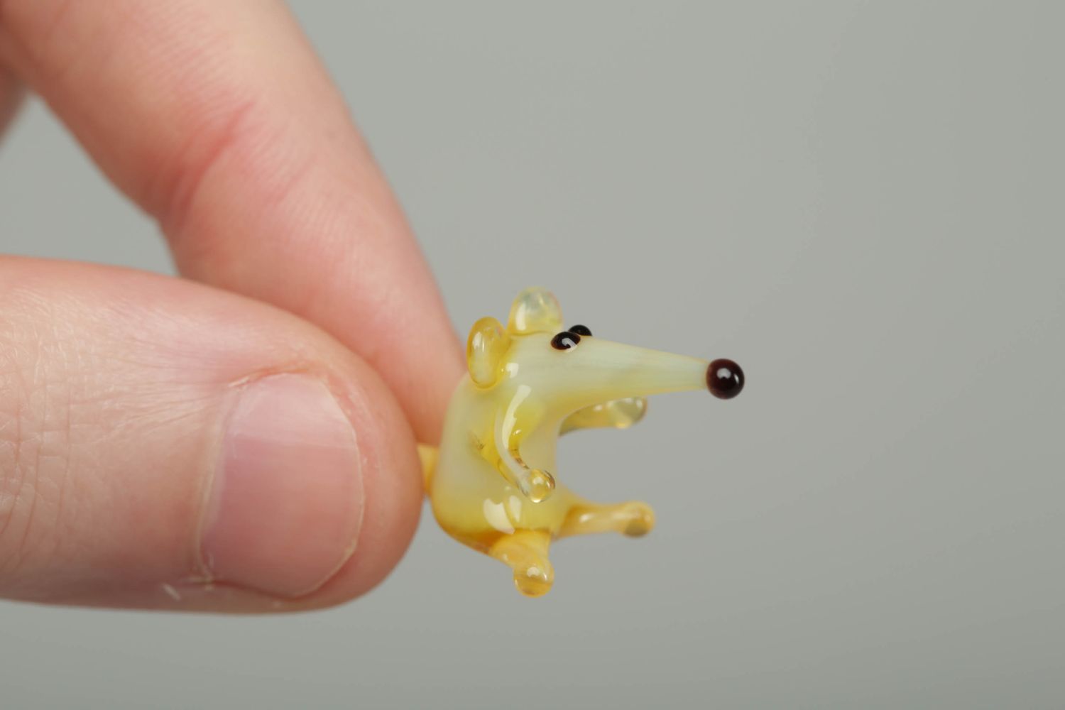 Figurine miniature en verre faite main Souris photo 4