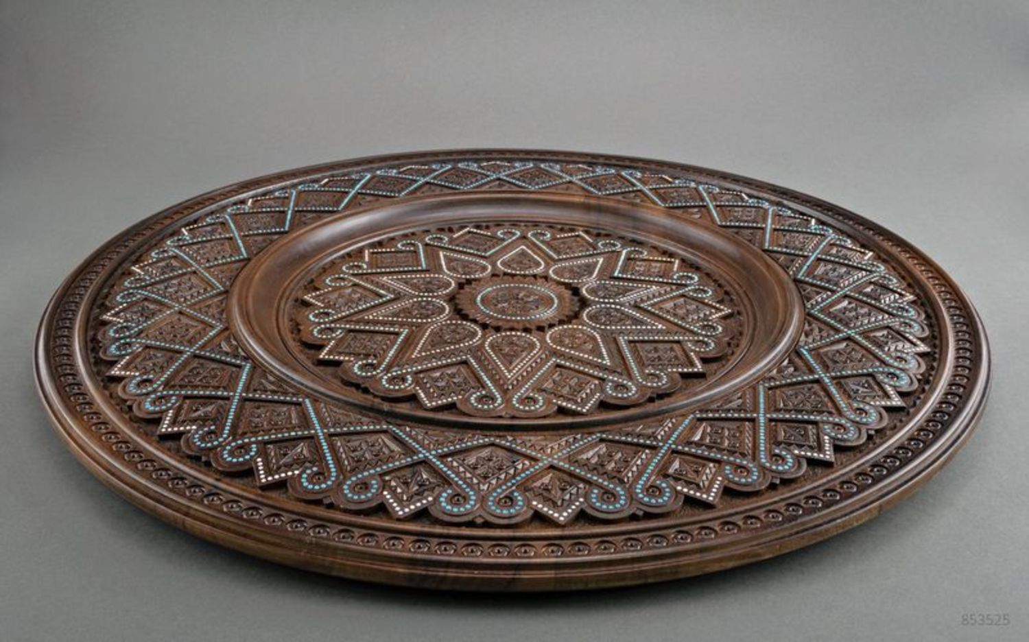 Inlaid wooden plate photo 2