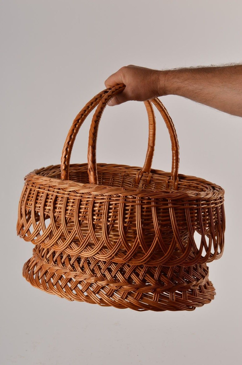 Handmade beautiful big basket designer woven basket wonderful home accessory photo 2