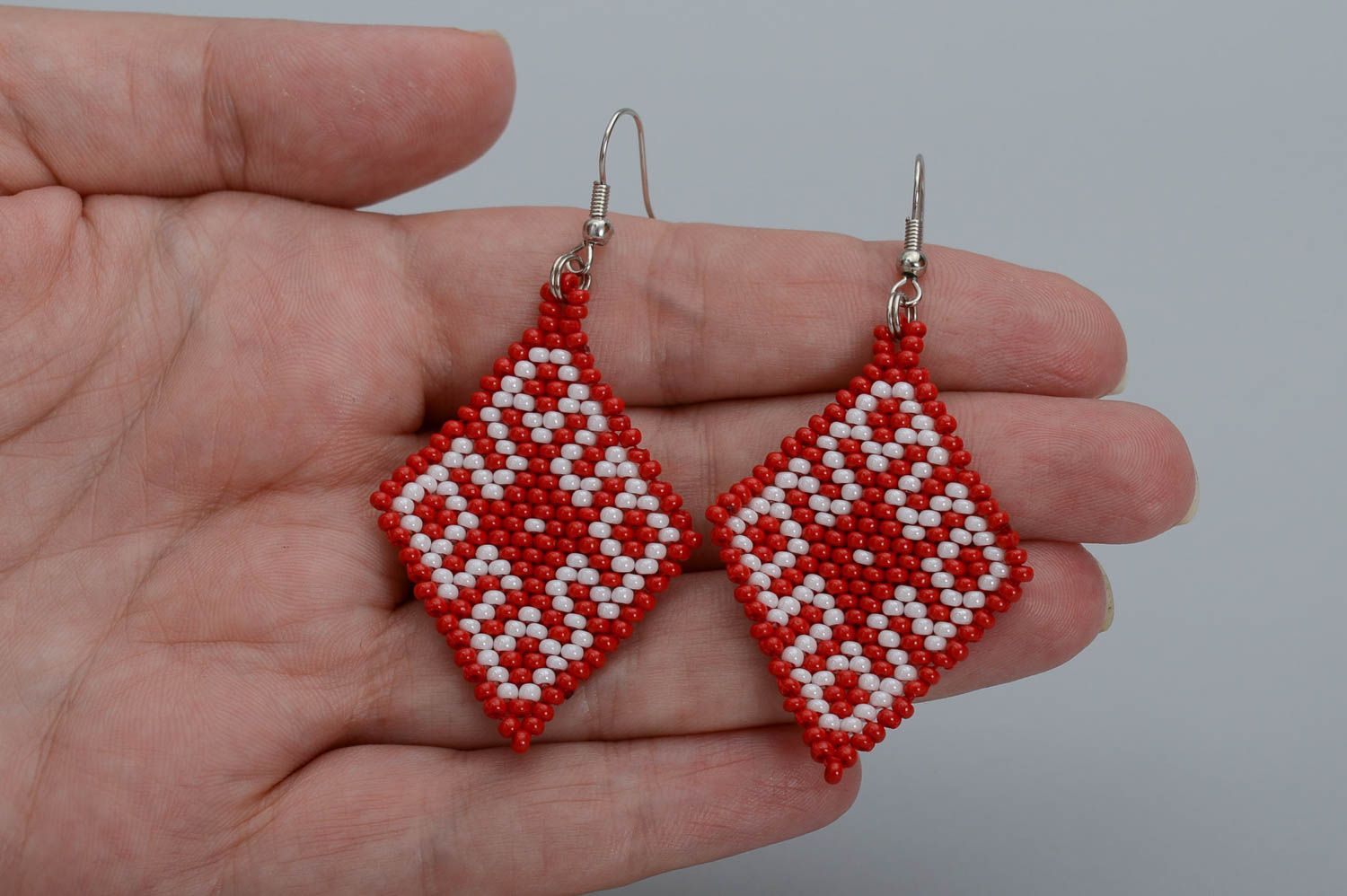 Handmade bead earrings long earrings with charms seed beads accessories photo 5