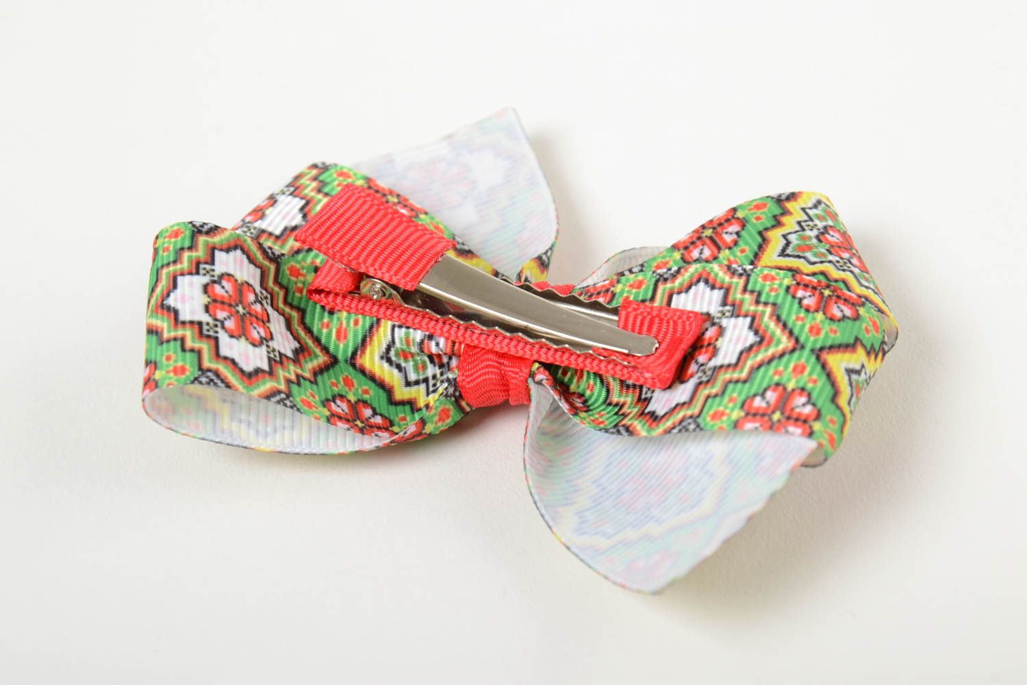 Hairpin made of rep ribbons for baby girl handmade designer barrette photo 4