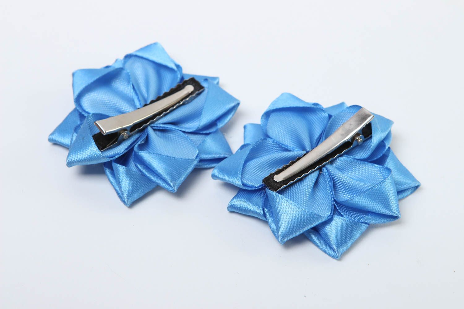 Handmade hair clips kanzashi flowers designer accessories gifts for girls photo 4