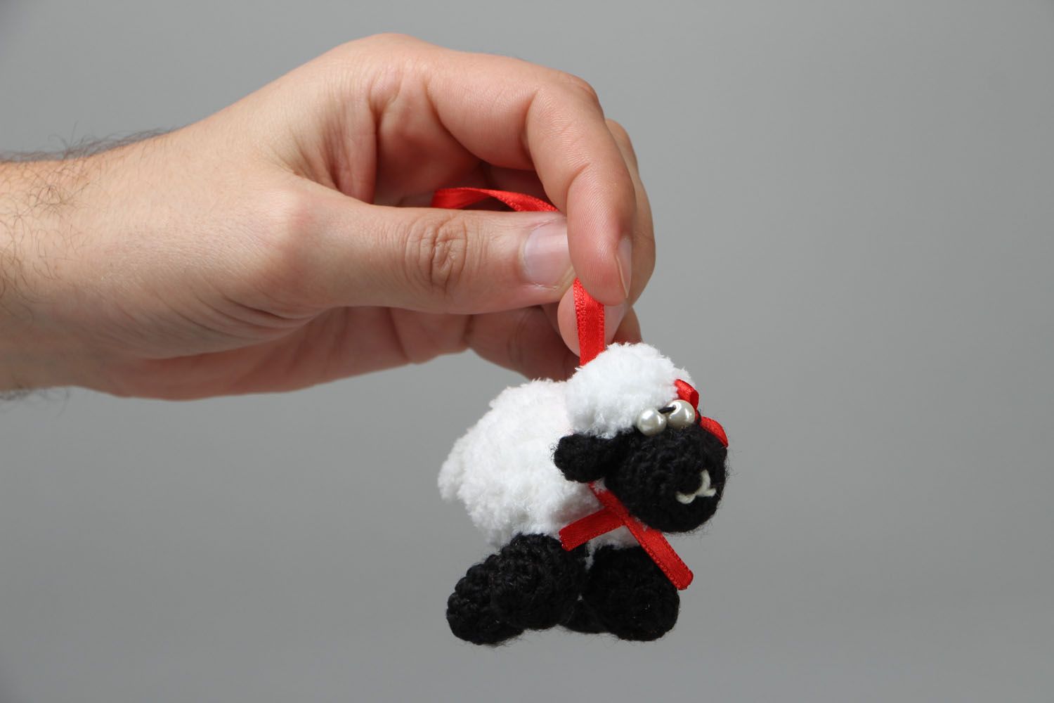 Handmade soft toy in the shape of lamb photo 4