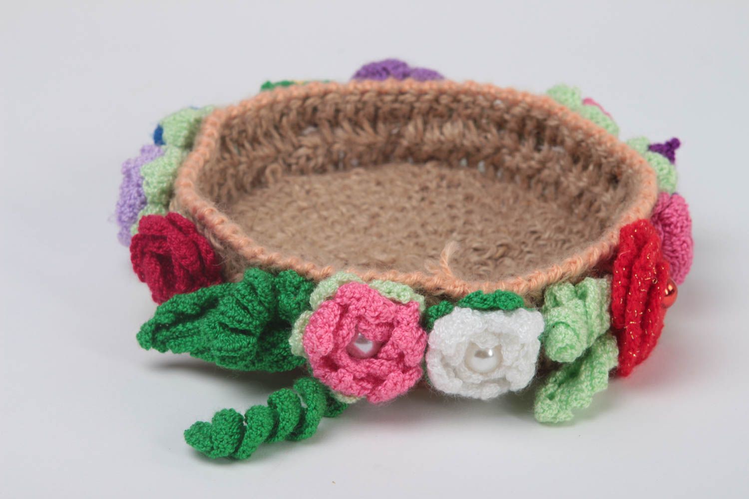 Handmade basket crochet basket decor ideas beautiful basket for decoration  photo 3