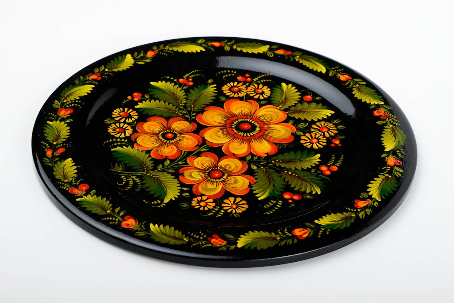 Assiette décorative fait main Vaisselle déco noire avec ornements Déco ethnique photo 3