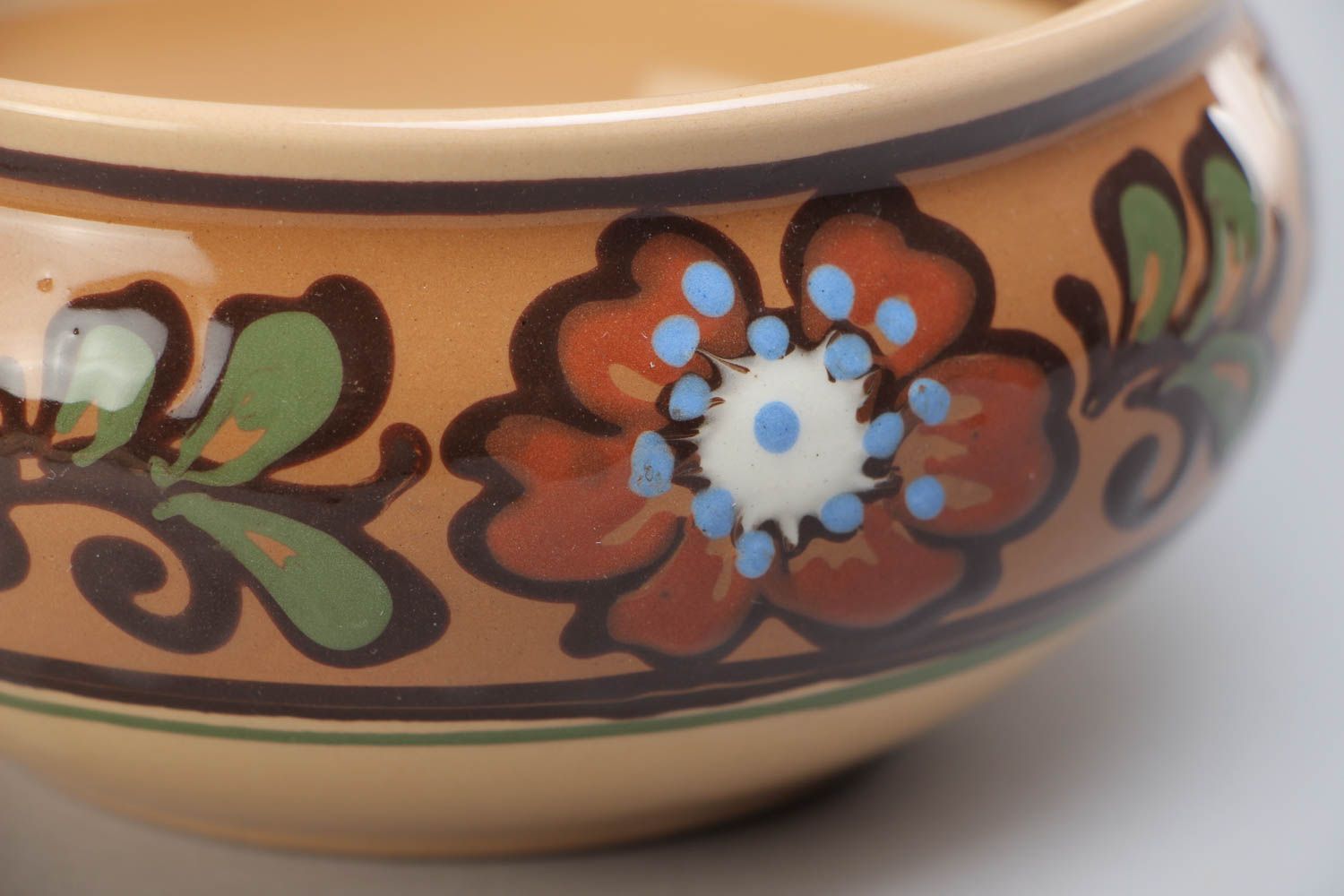 Escudilla de cerámica hecha a mano original esmaltada de volumen de 300 ml foto 4