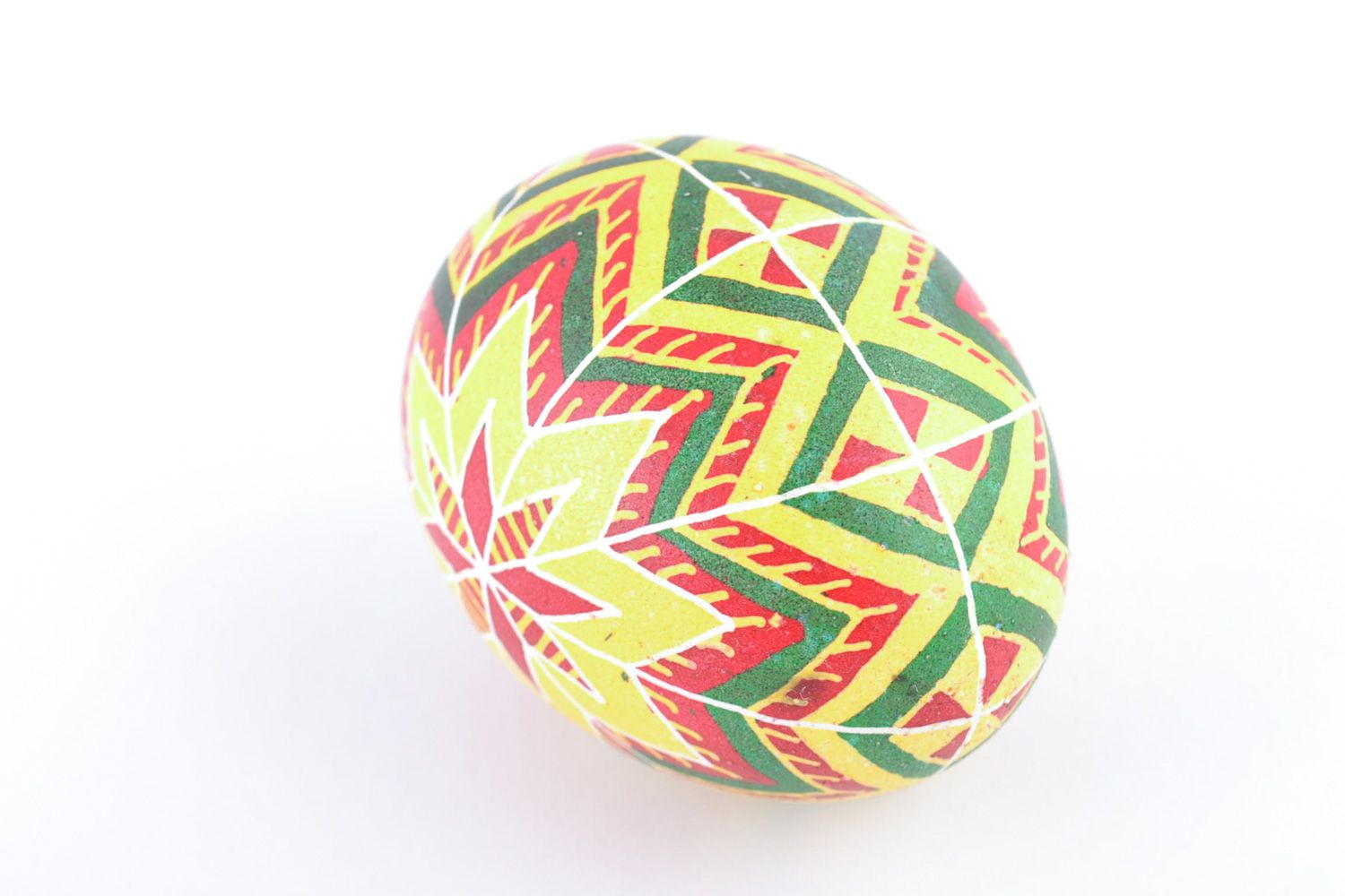 Beautiful multi-colored bright handmade painted chicken Easter egg photo 3
