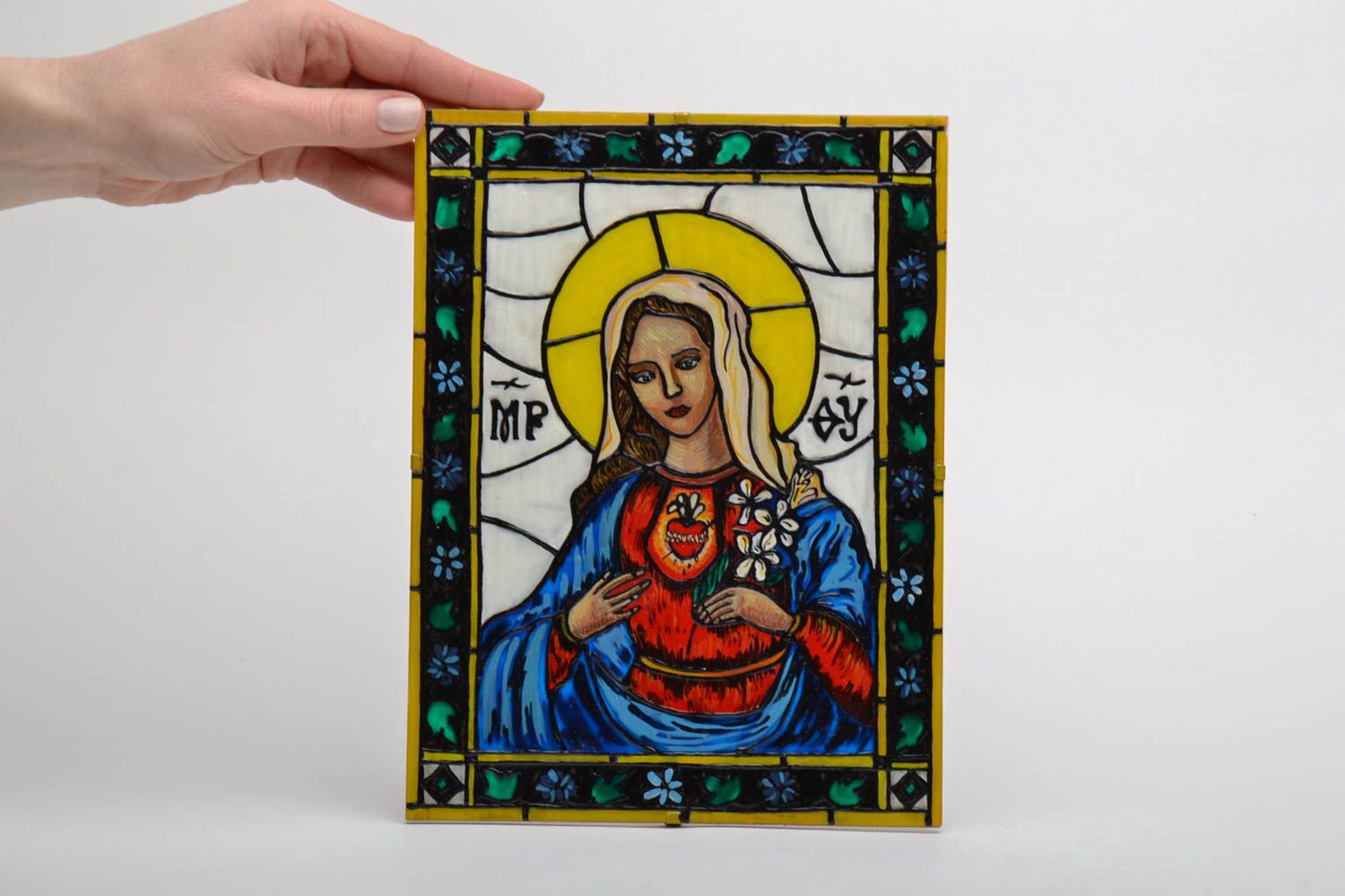 Petite icône de Mère de Dieu faite main photo 2