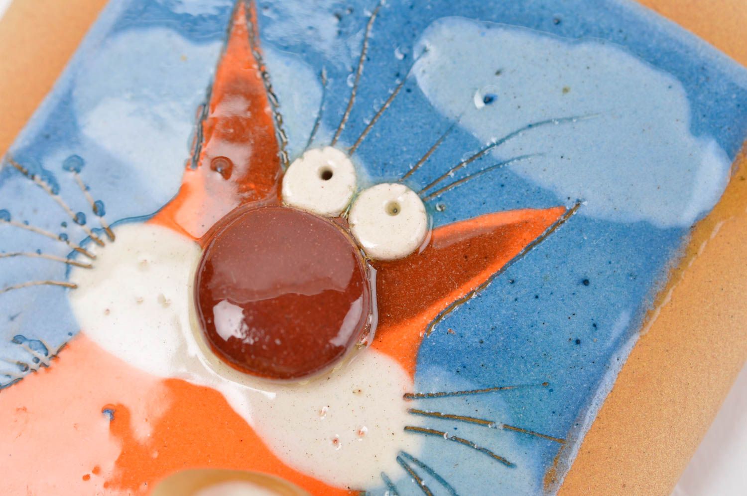 Unusual handmade ceramic fridge magnet pottery art kitchen design gift ideas photo 5