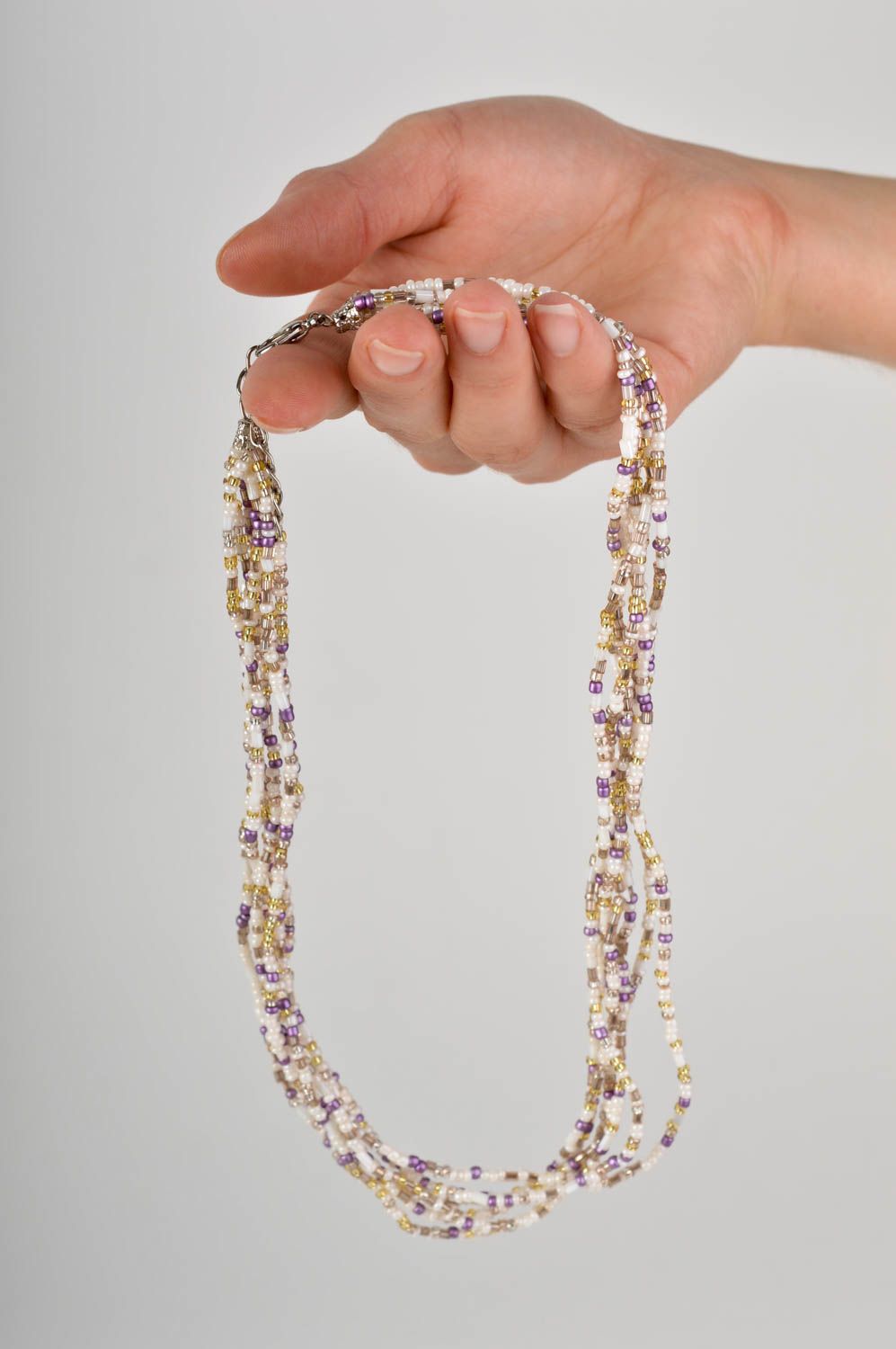 Multirow handmade bead necklace woven beaded necklace artisan jewelry designs photo 5