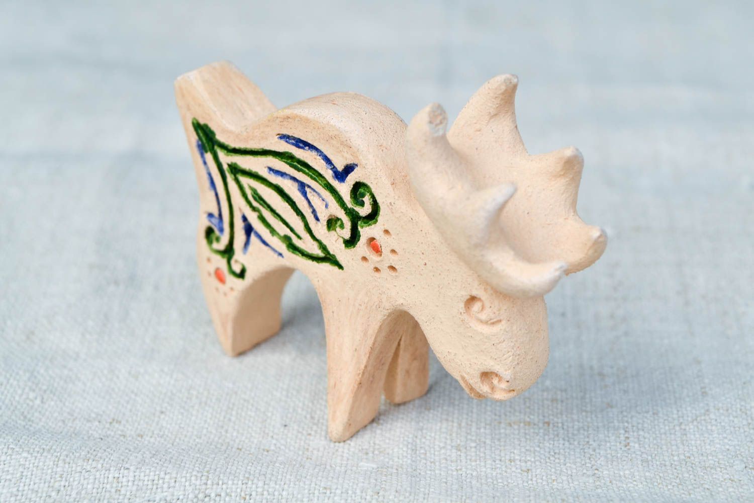 Свистулька из глины ручной работы керамическая свистулька лось глиняная игрушка фото 4