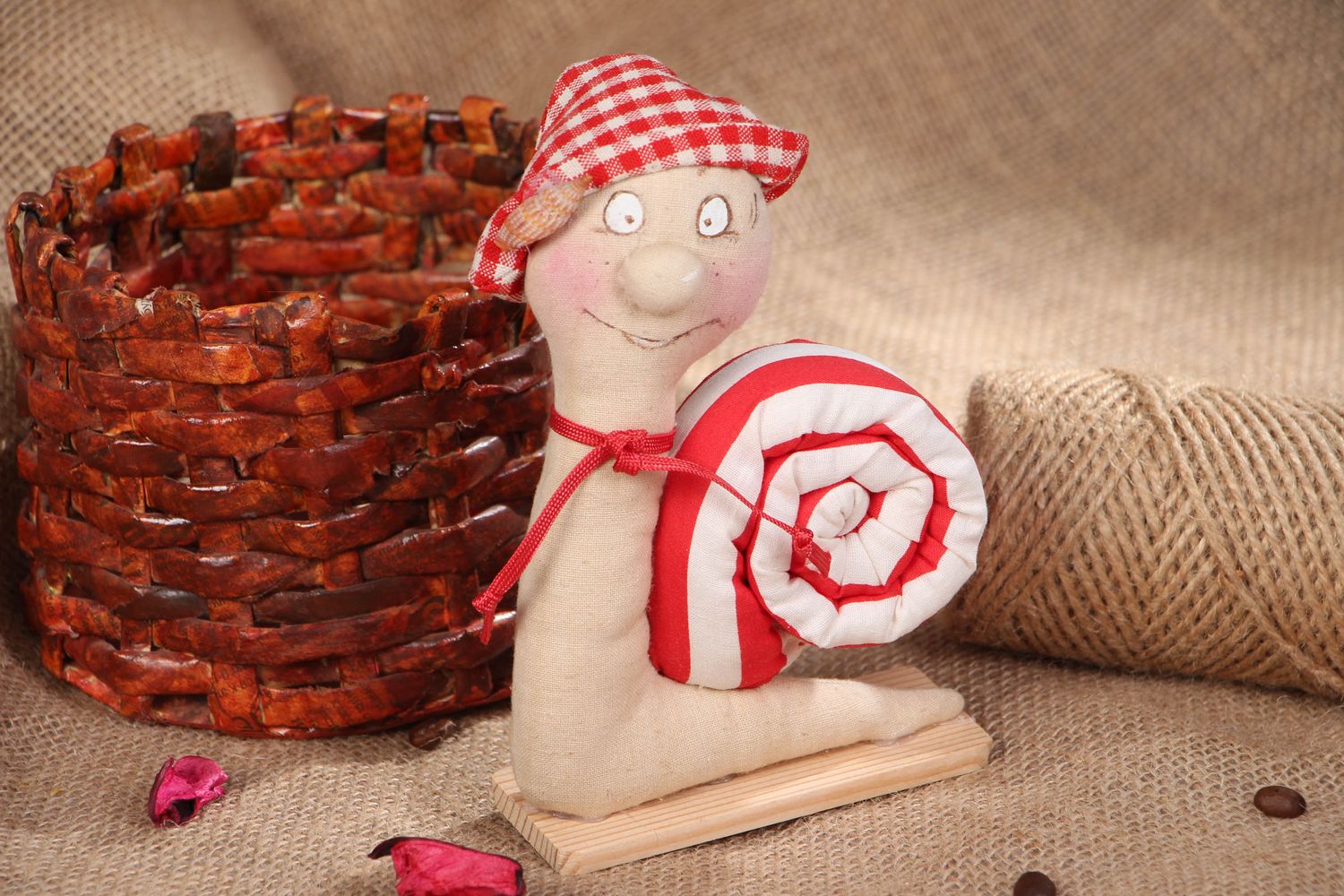 Handmade fabric soft toy Snail photo 5