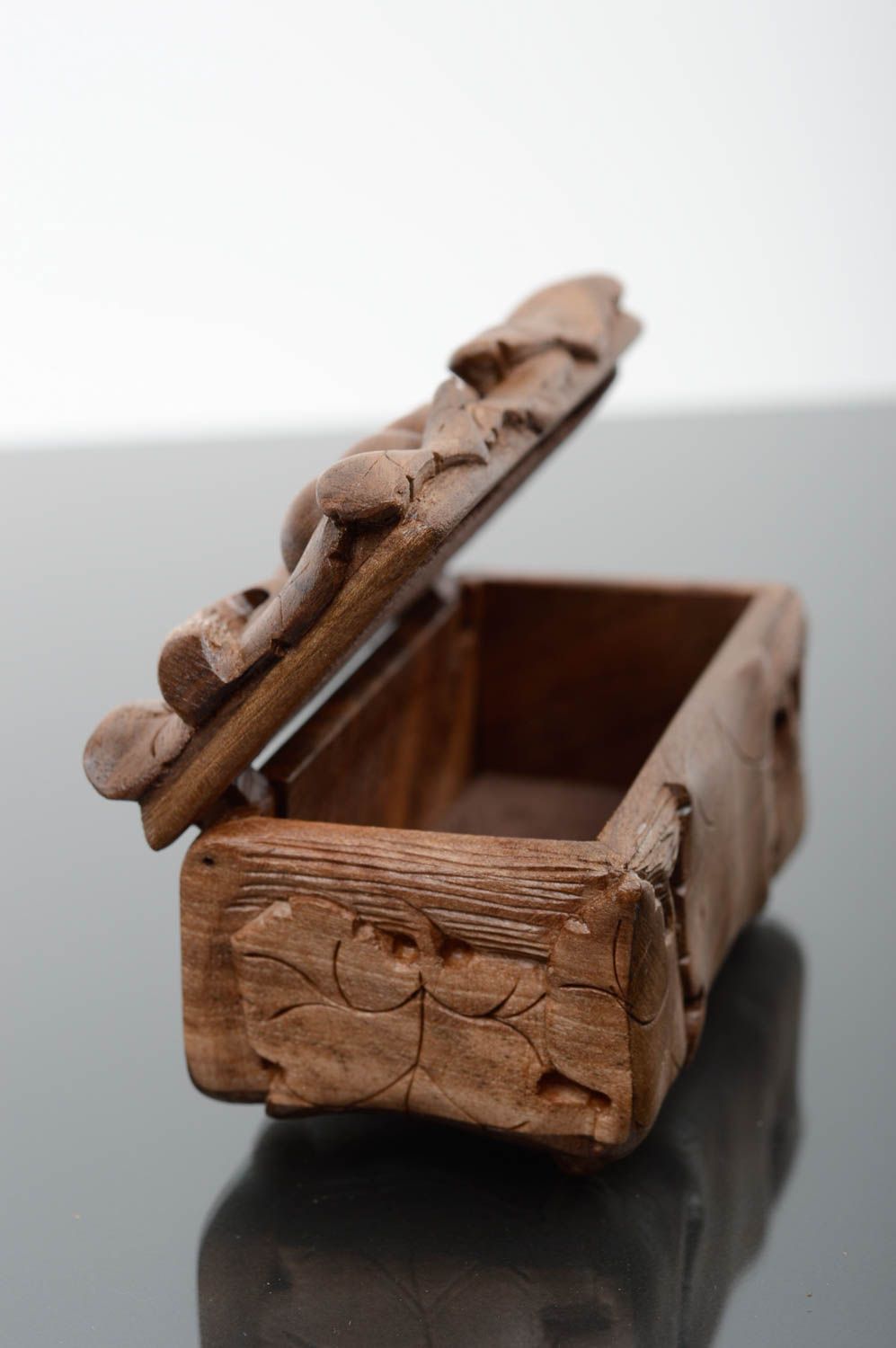 Joyero de madera de nogal hecho a mano decoración de hogar regalo original foto 8