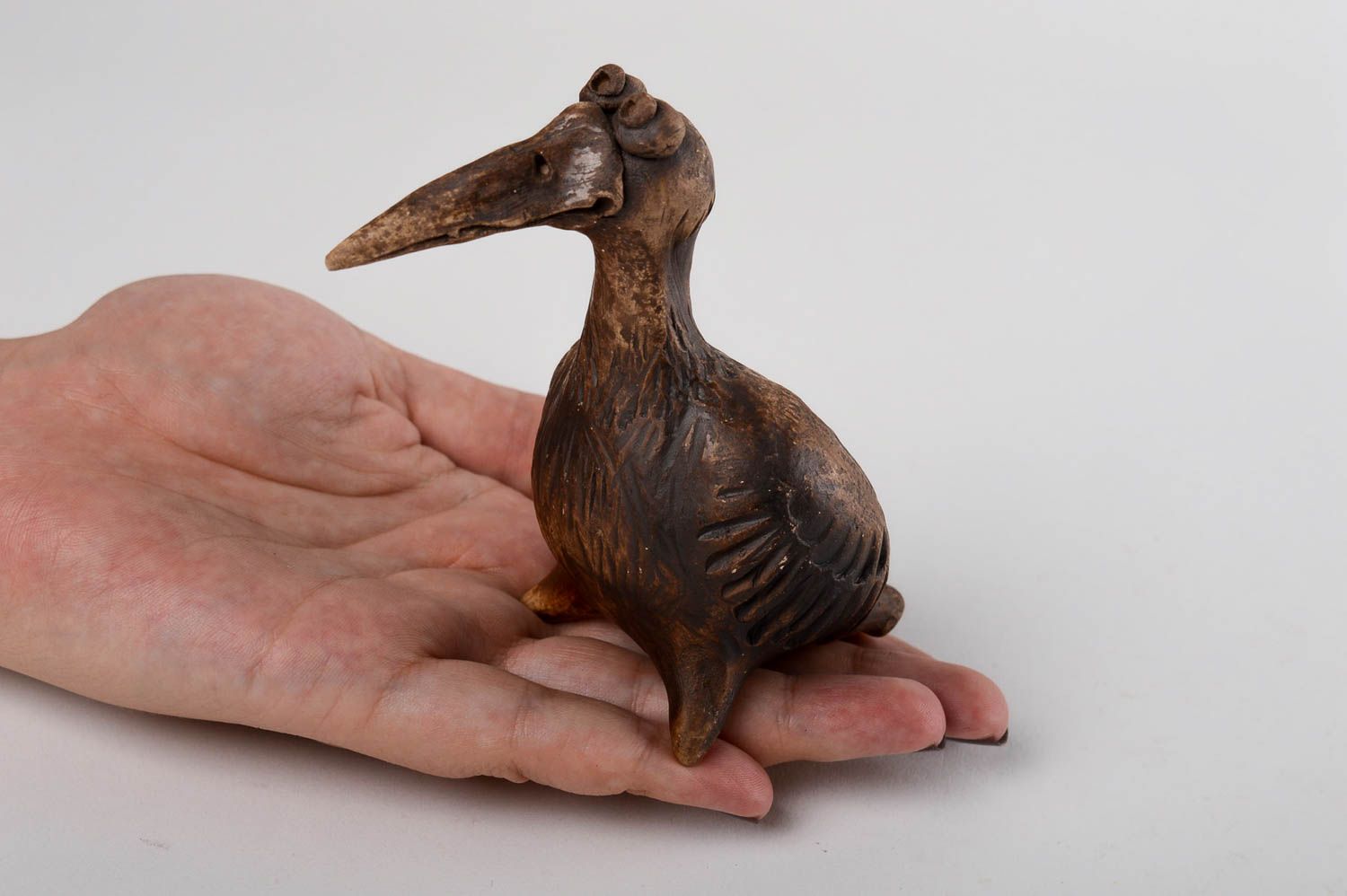 Свистулька из глины ручной работы керамическая свистулька глиняная игрушка птица фото 5
