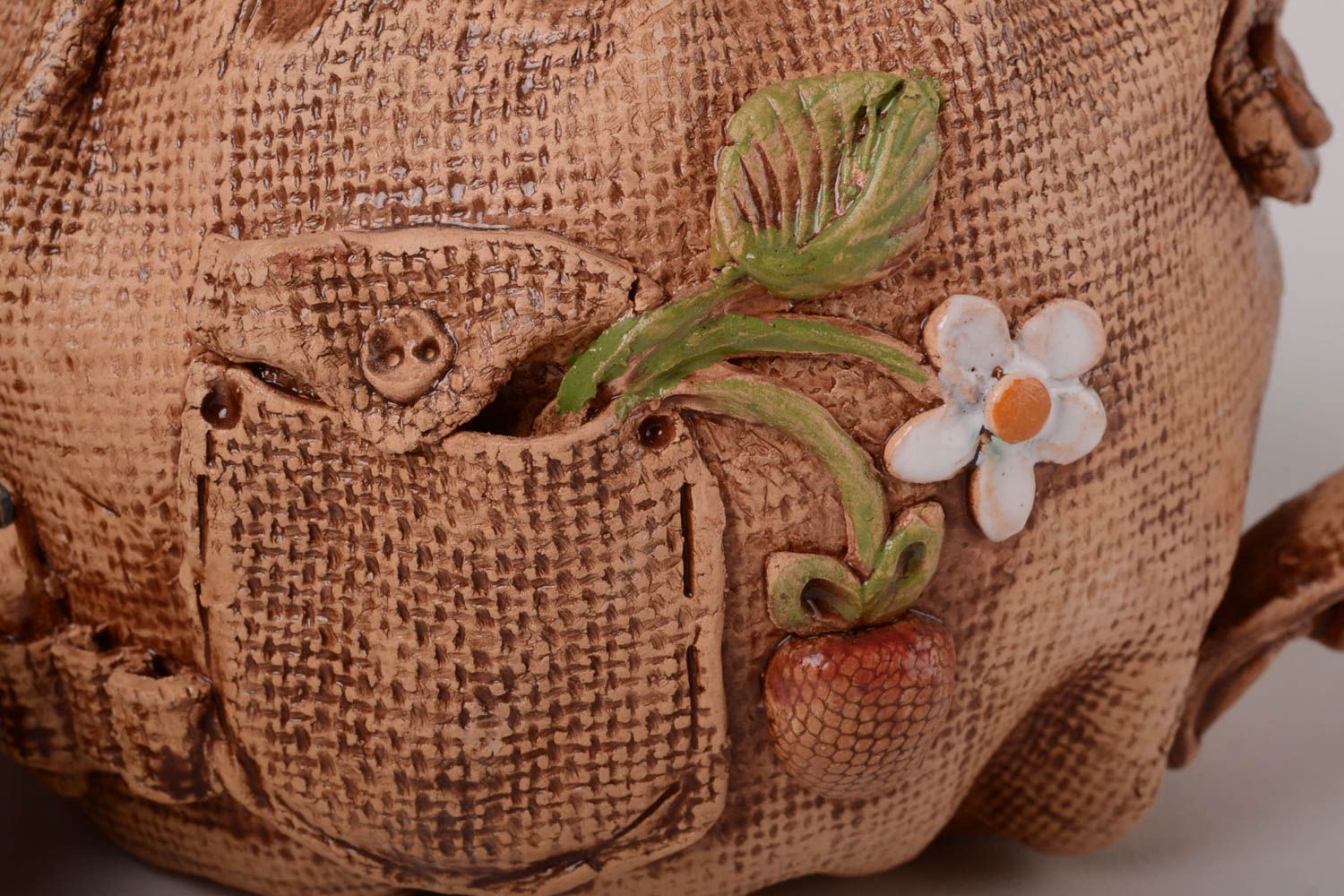 Beautiful handmade clay teapot stylized ceramic teapot pottery kitchenware photo 5