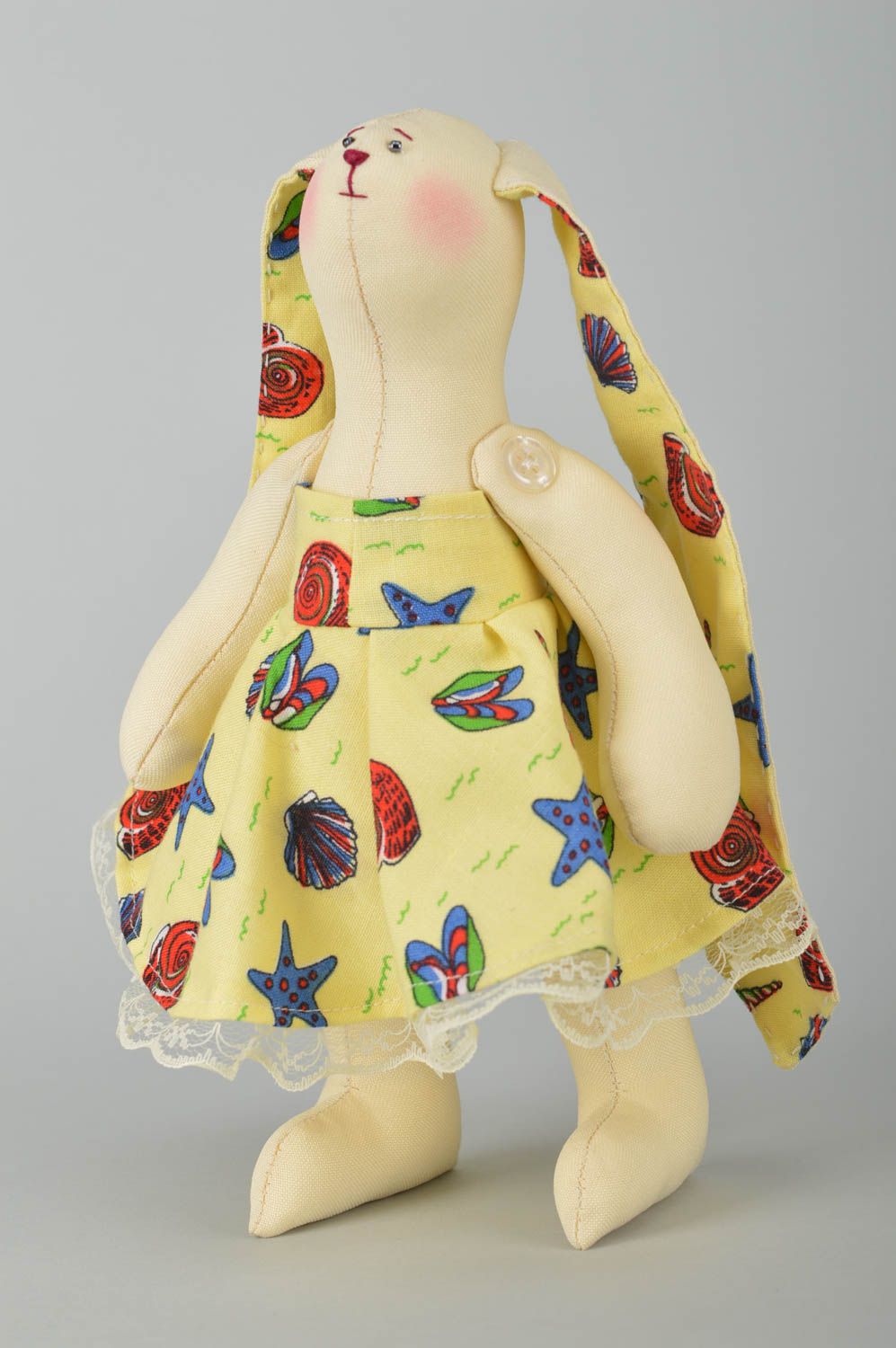 Игрушка заяц мягкая игрушка ручной работы игрушка из ткани авторская игрушка фото 3
