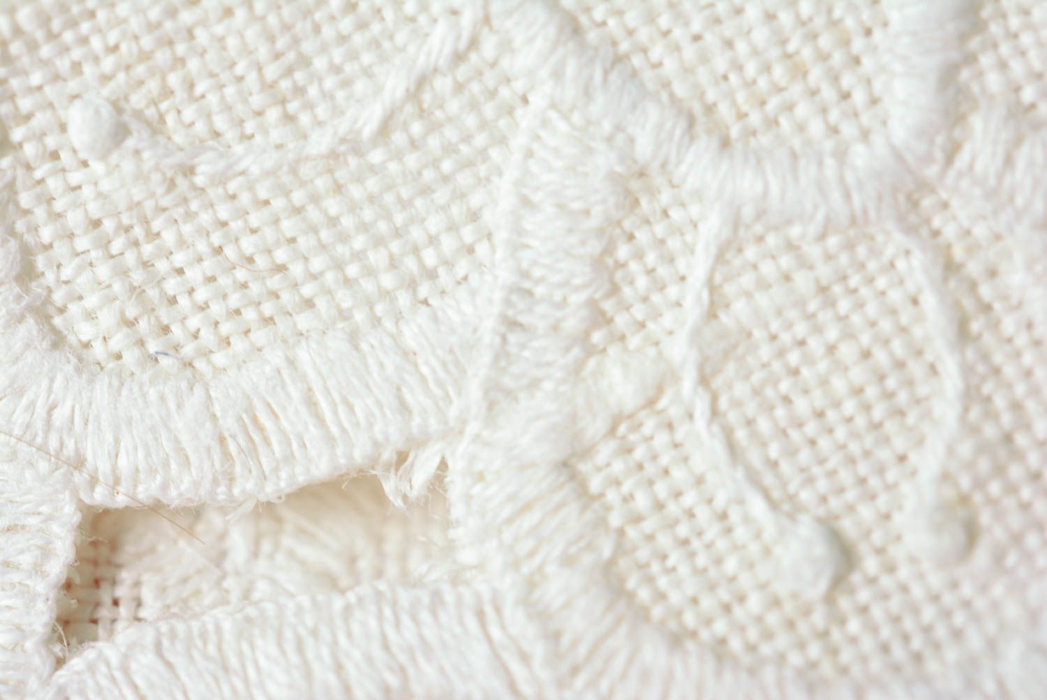 Handmade linen napkin designer interior decor ideas white flower napkin photo 5