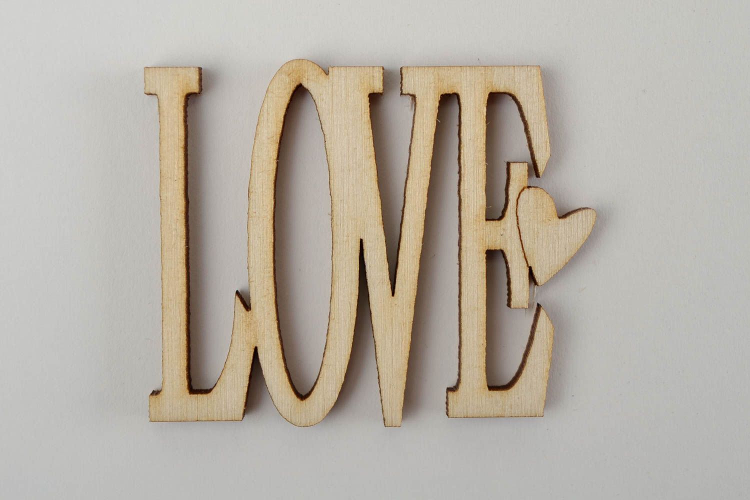 Schriftzug Love handmade Schriftzug aus Holz Scrapbook Material aus Sperrholz foto 3