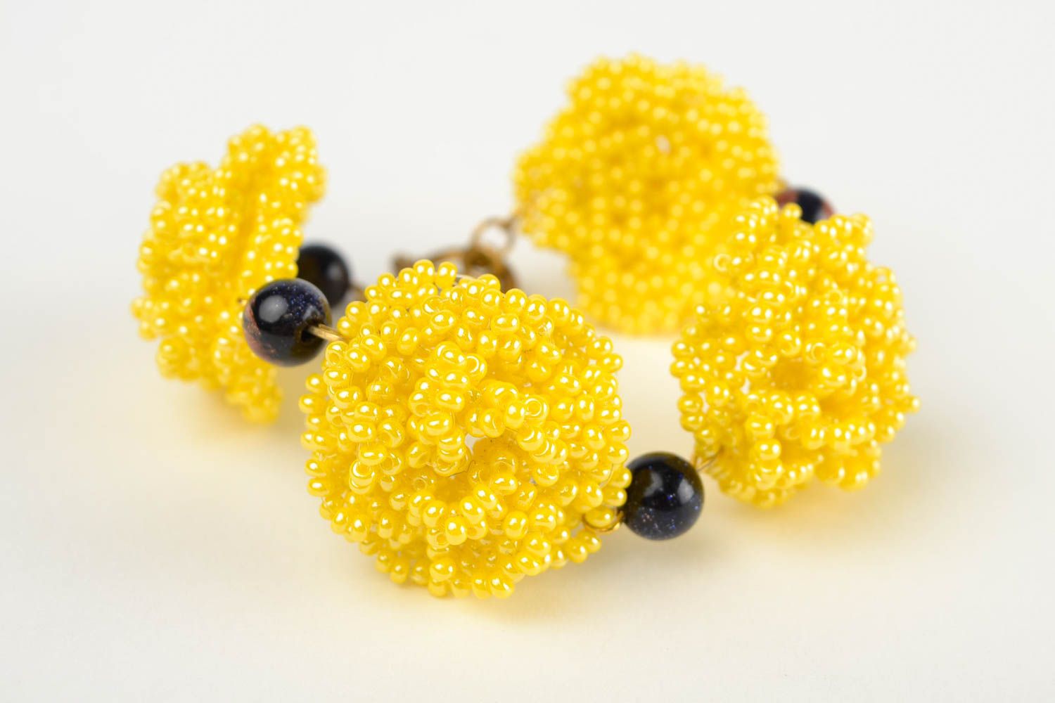 Bracelet perles de rocaille Bijou fait main jaune avec aventurine Cadeau femme photo 4