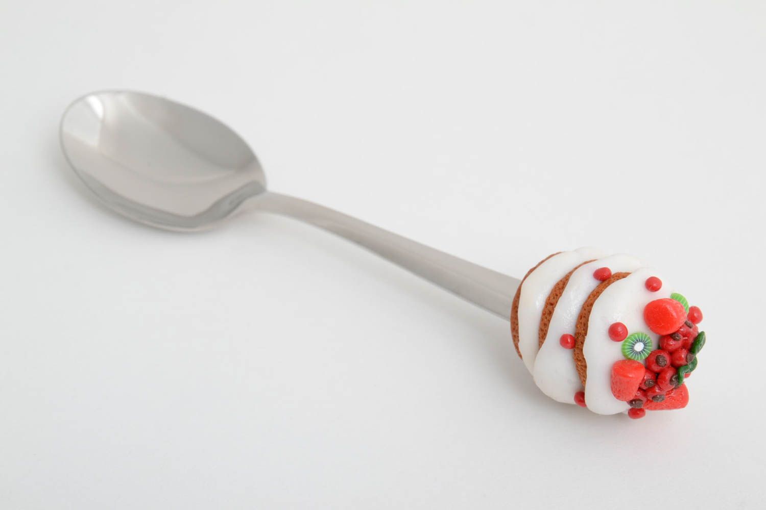Spoon with polymer clay handmade cutlery stylish interior cutlery for kids photo 2