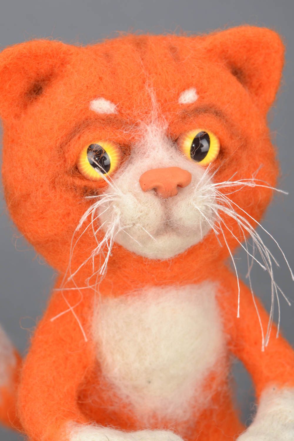 Валяная игрушка кот рыжий фото 2