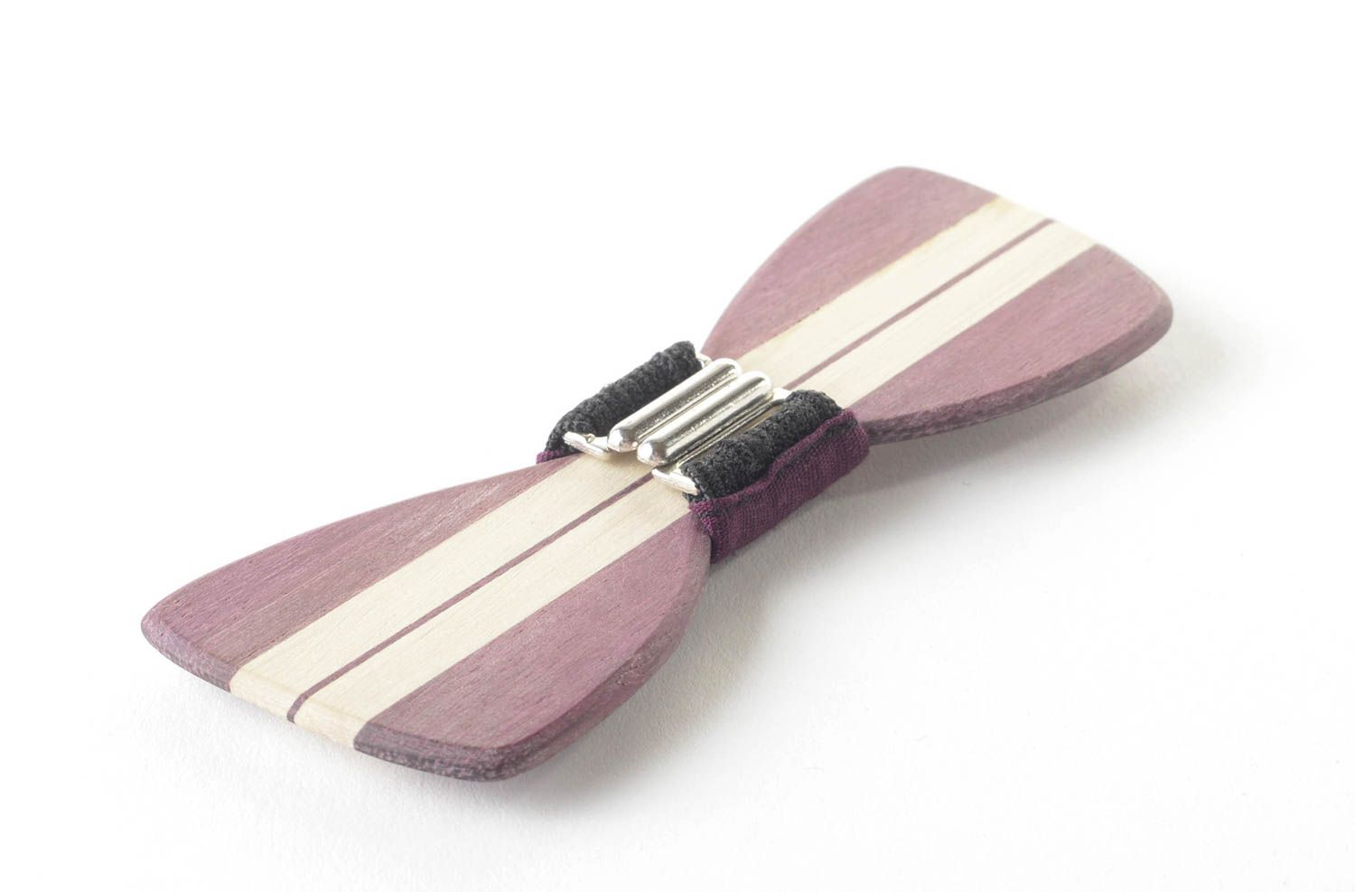 Gestreifte Fliege aus Holz handmade Accessoire für Männer Krawatte Fliege foto 3